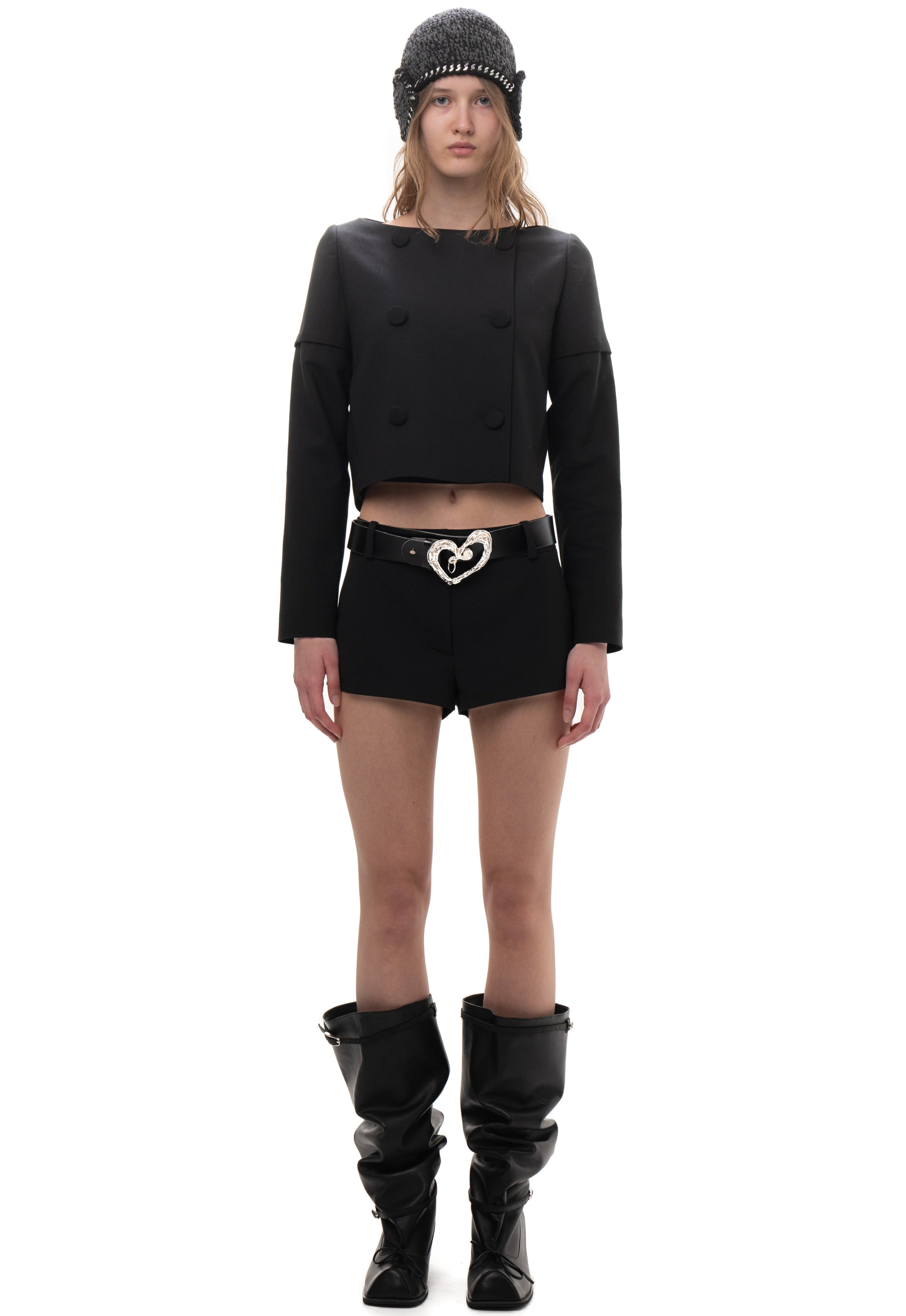 Wool mini shorts