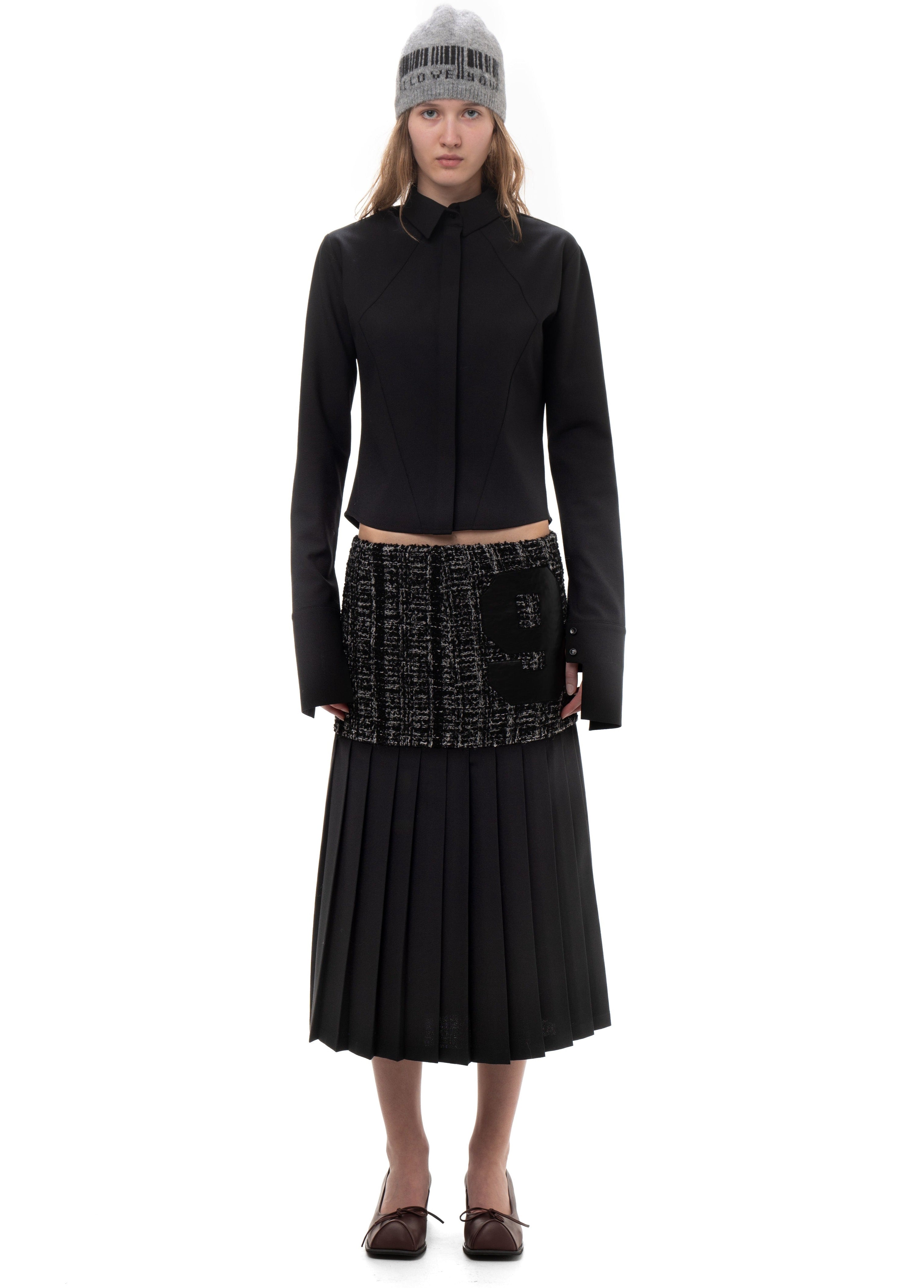Wool shirt in black