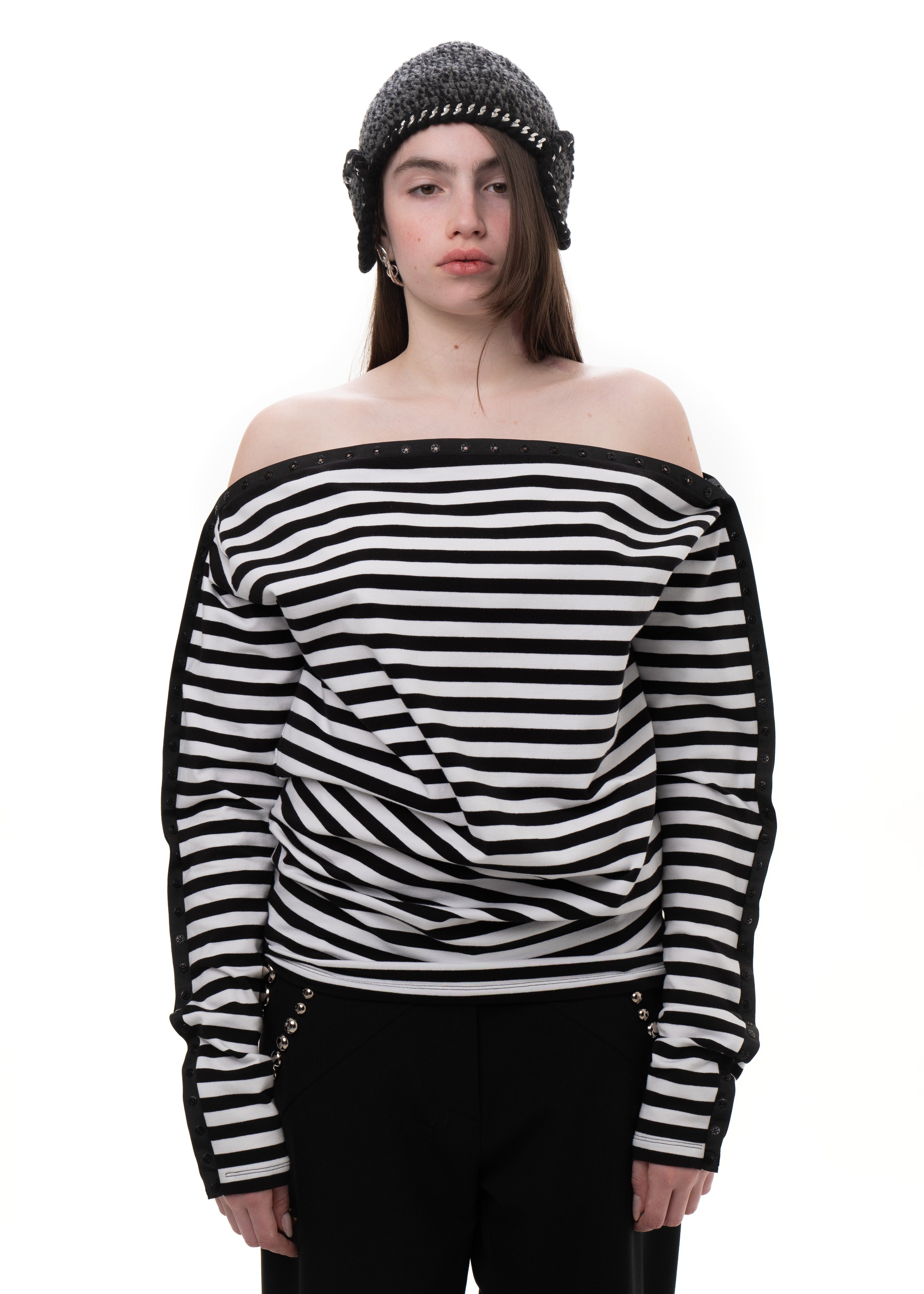 Snap top striped