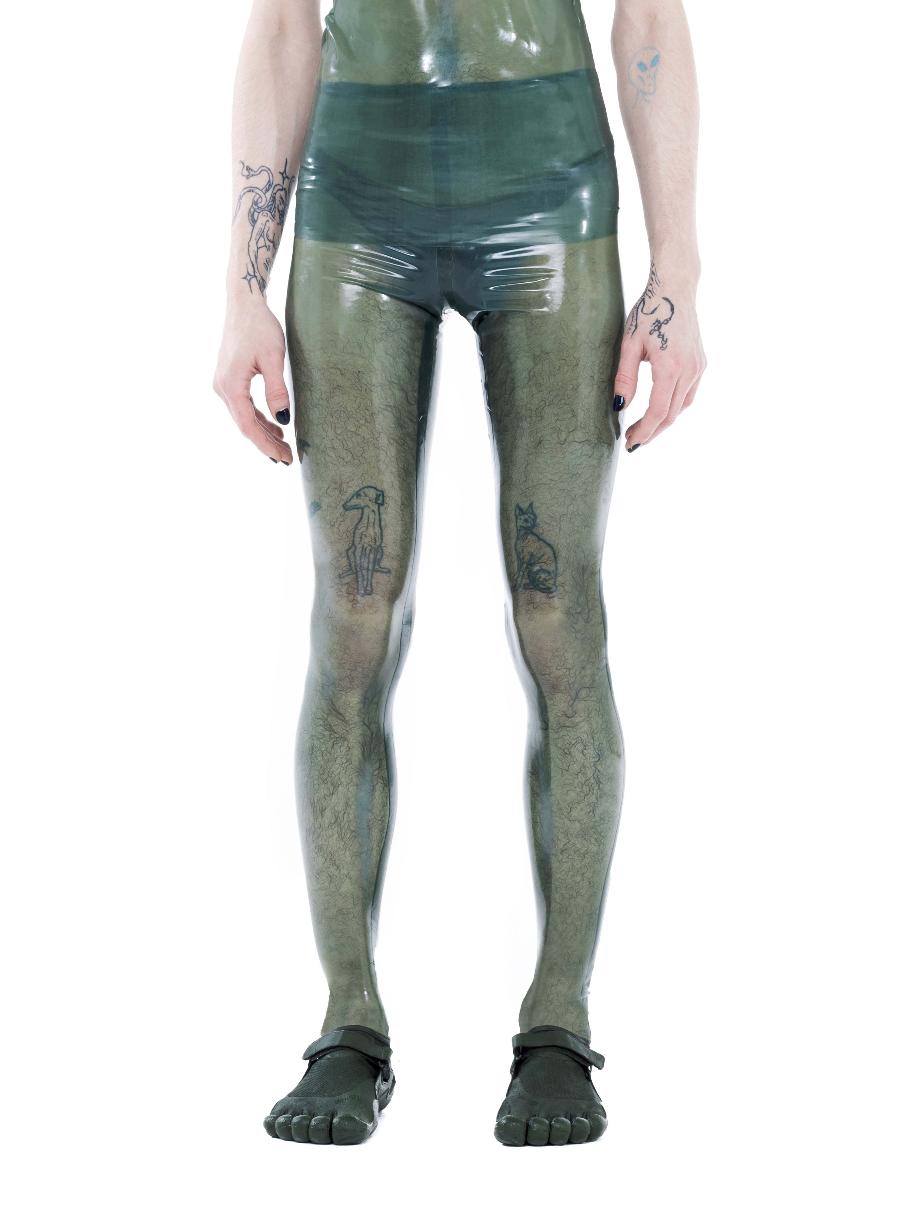 Essential latex tights - olive