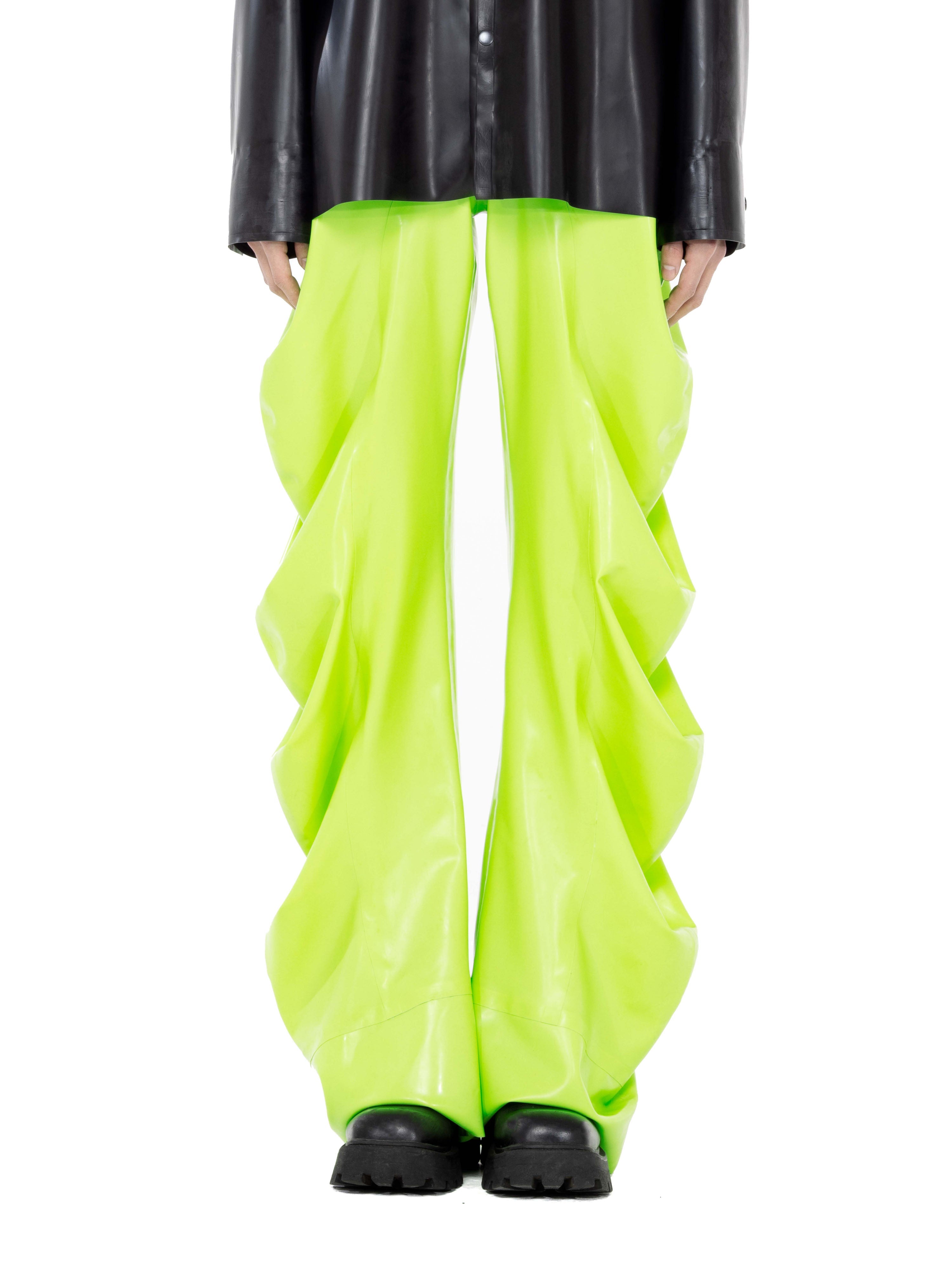 Latex deflated trousers - lime