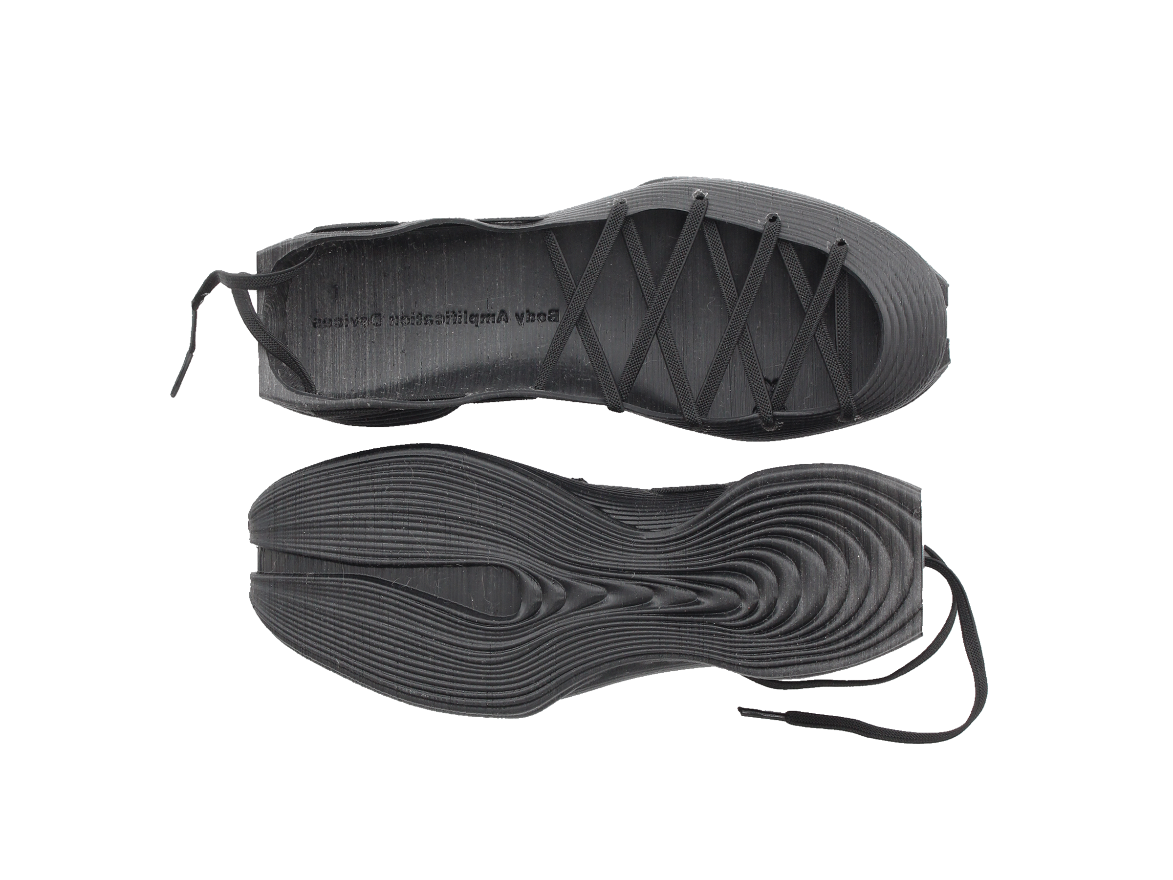 Laced rubber runners, black