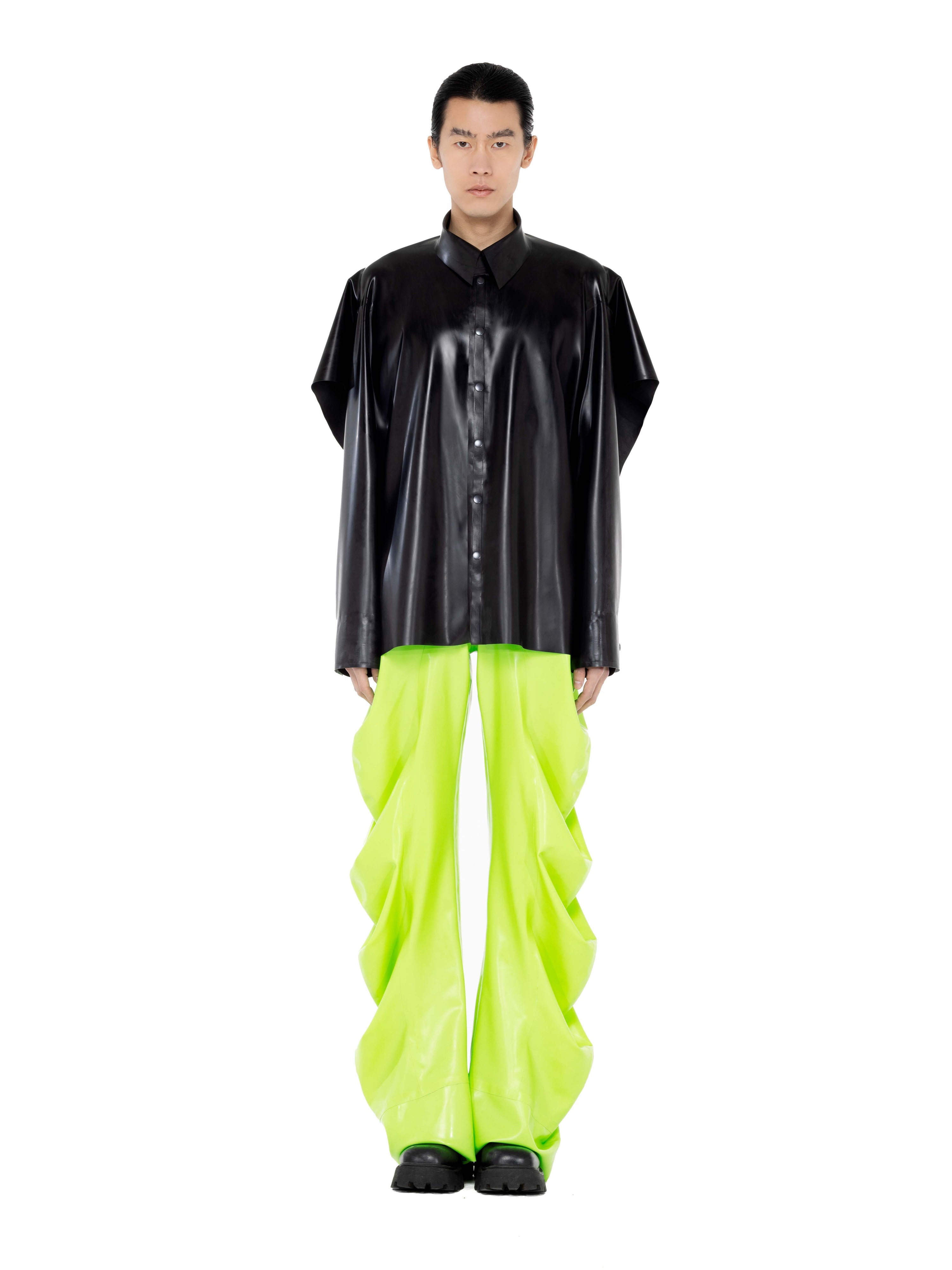 Latex deflated trousers - lime