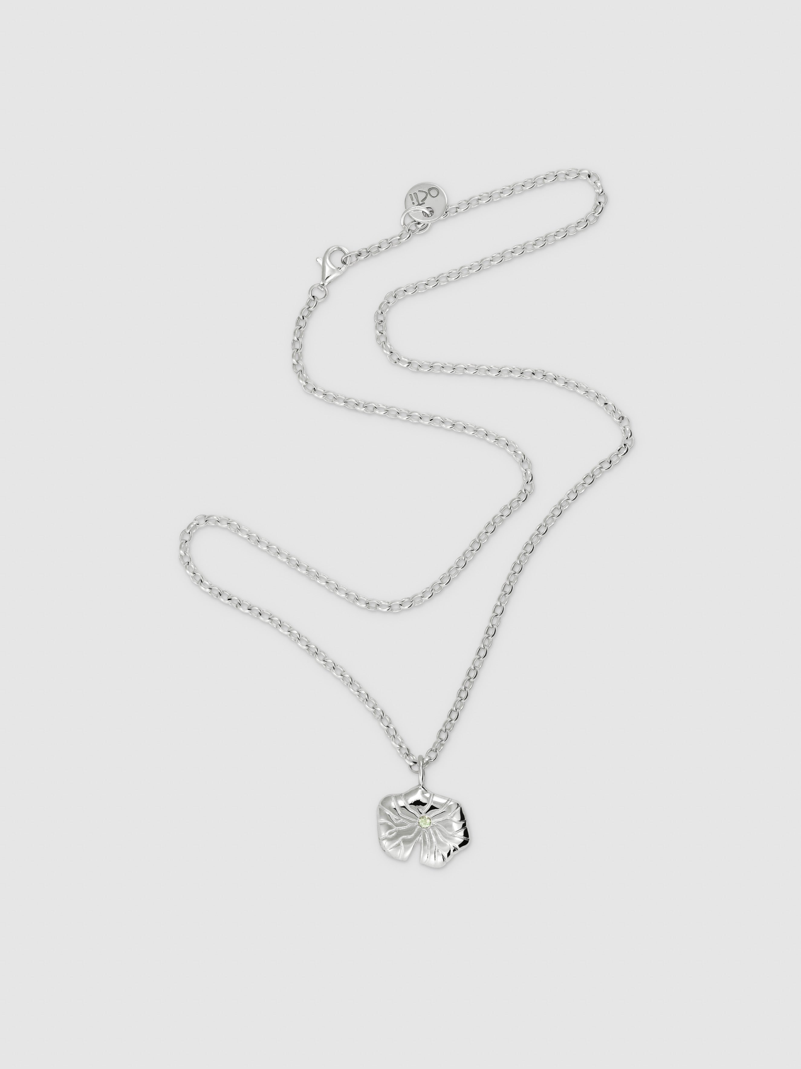Water lily pendant necklace