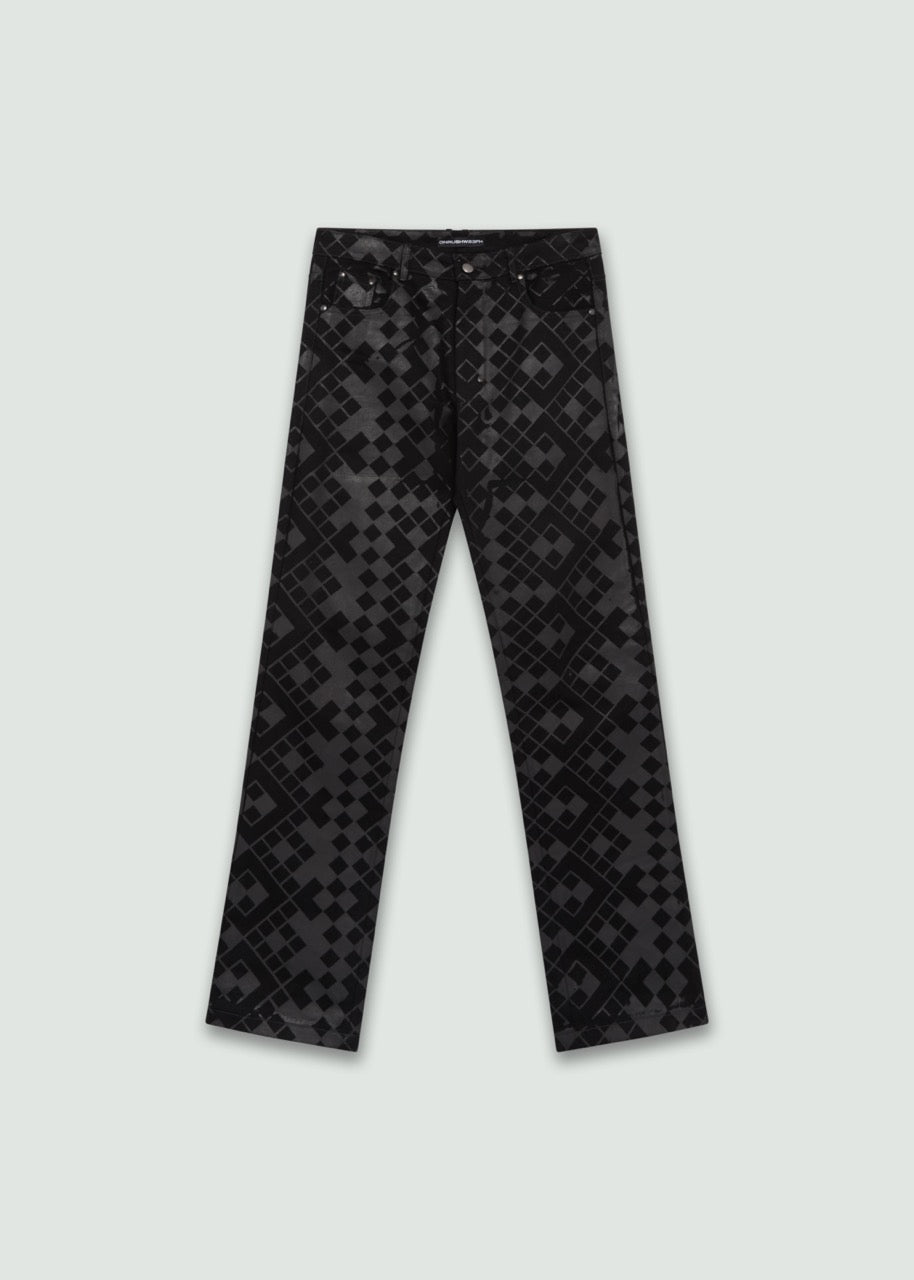 Grid trousers - black