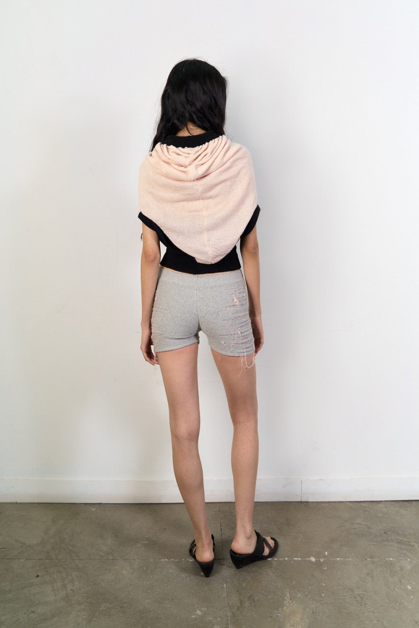 Triangle hood vest alpaca
