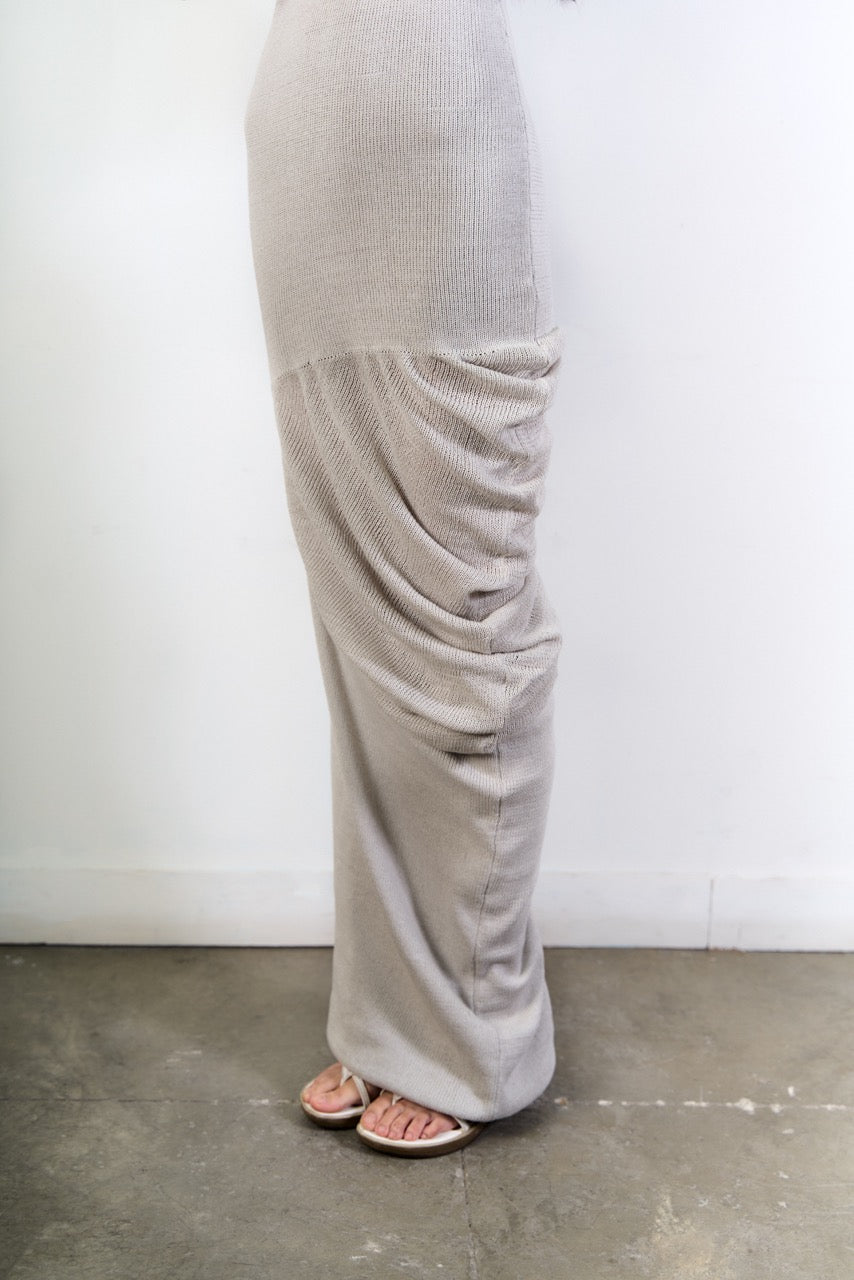 Side drape maxi dress