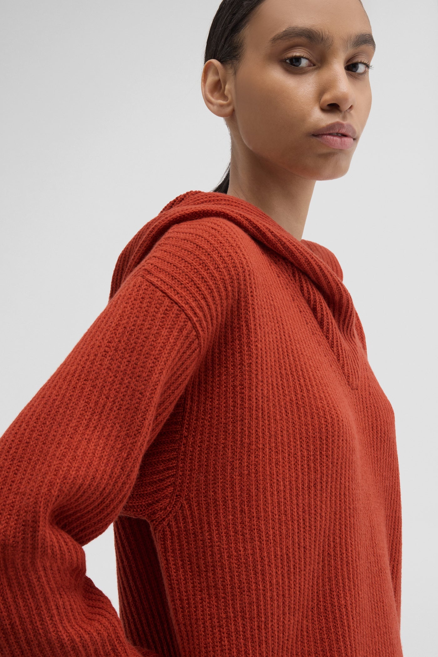 Knitted hoodie