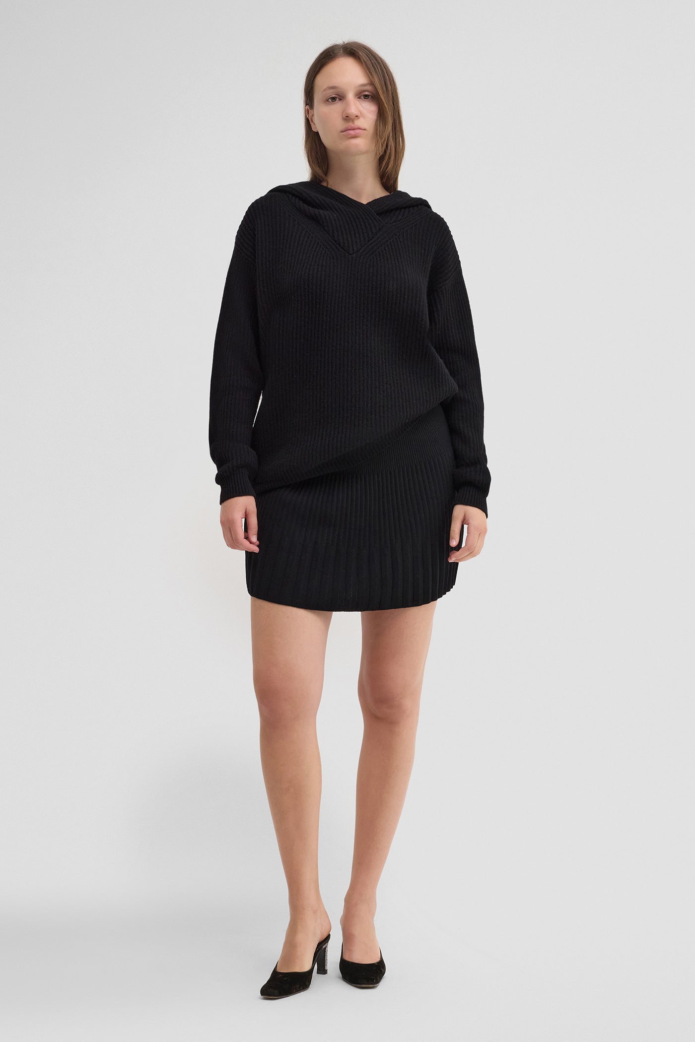 Knitted hoodie