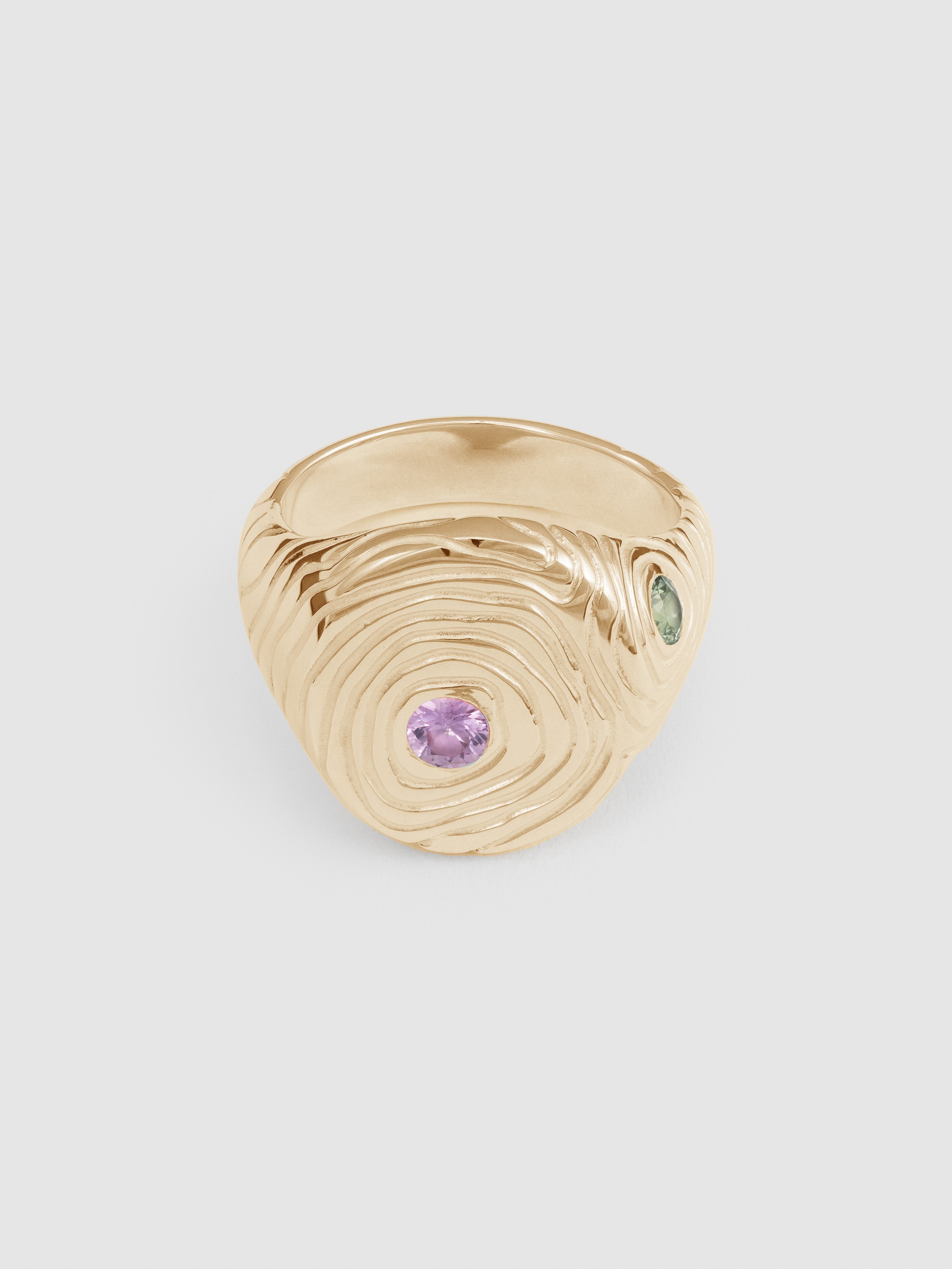 Dendro sapphire signet ring