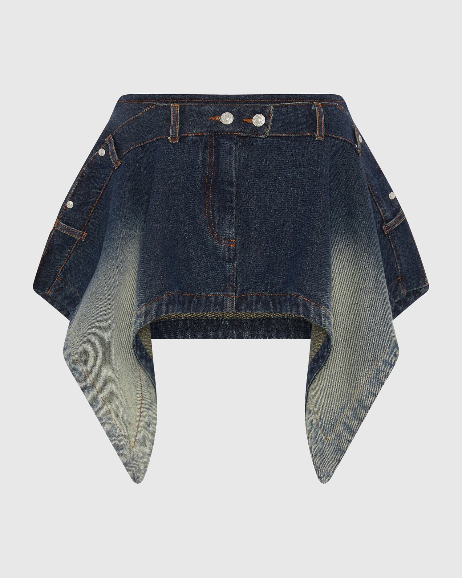 Serpentine tailored skirt washed blue