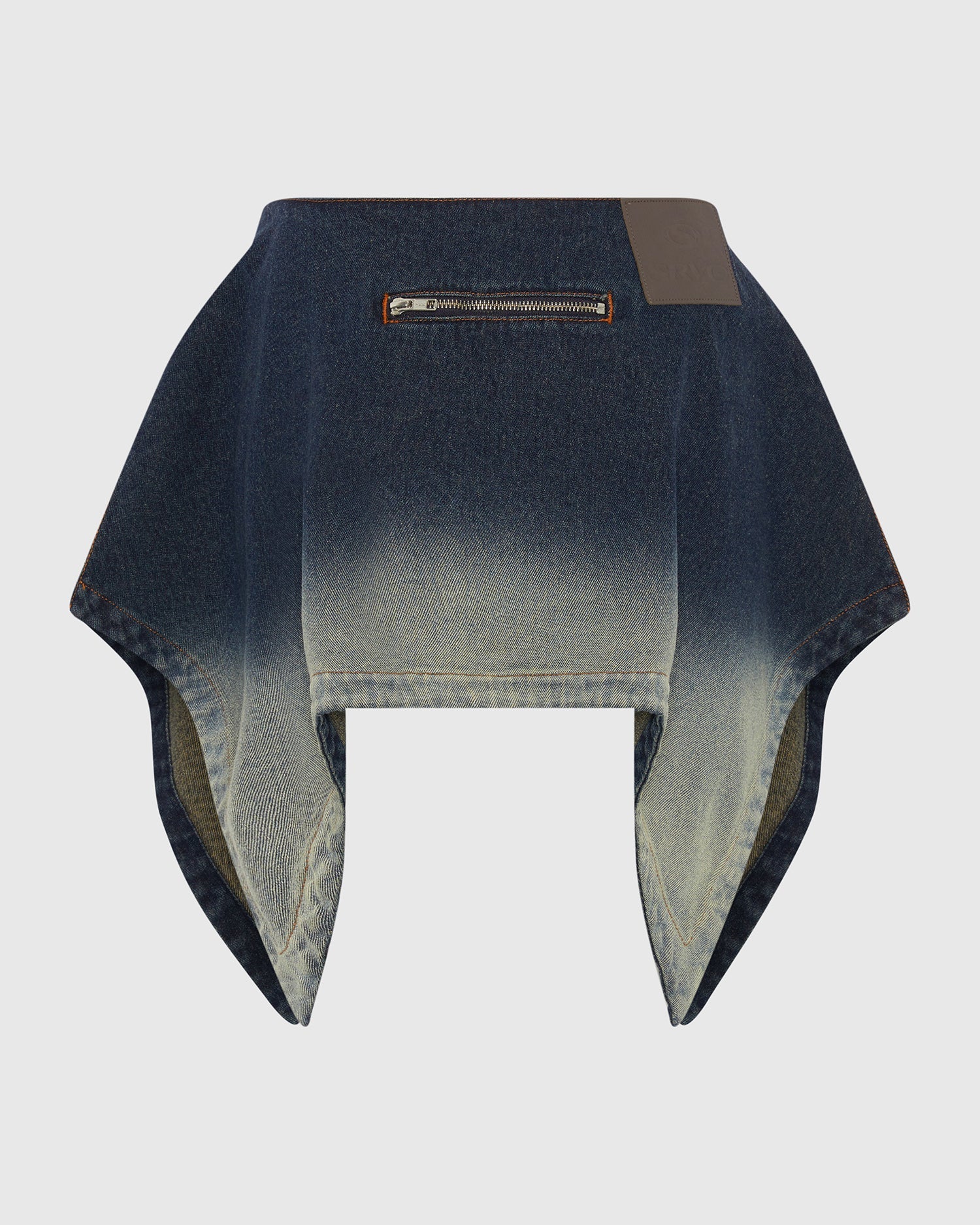 Serpentine tailored skirt washed blue