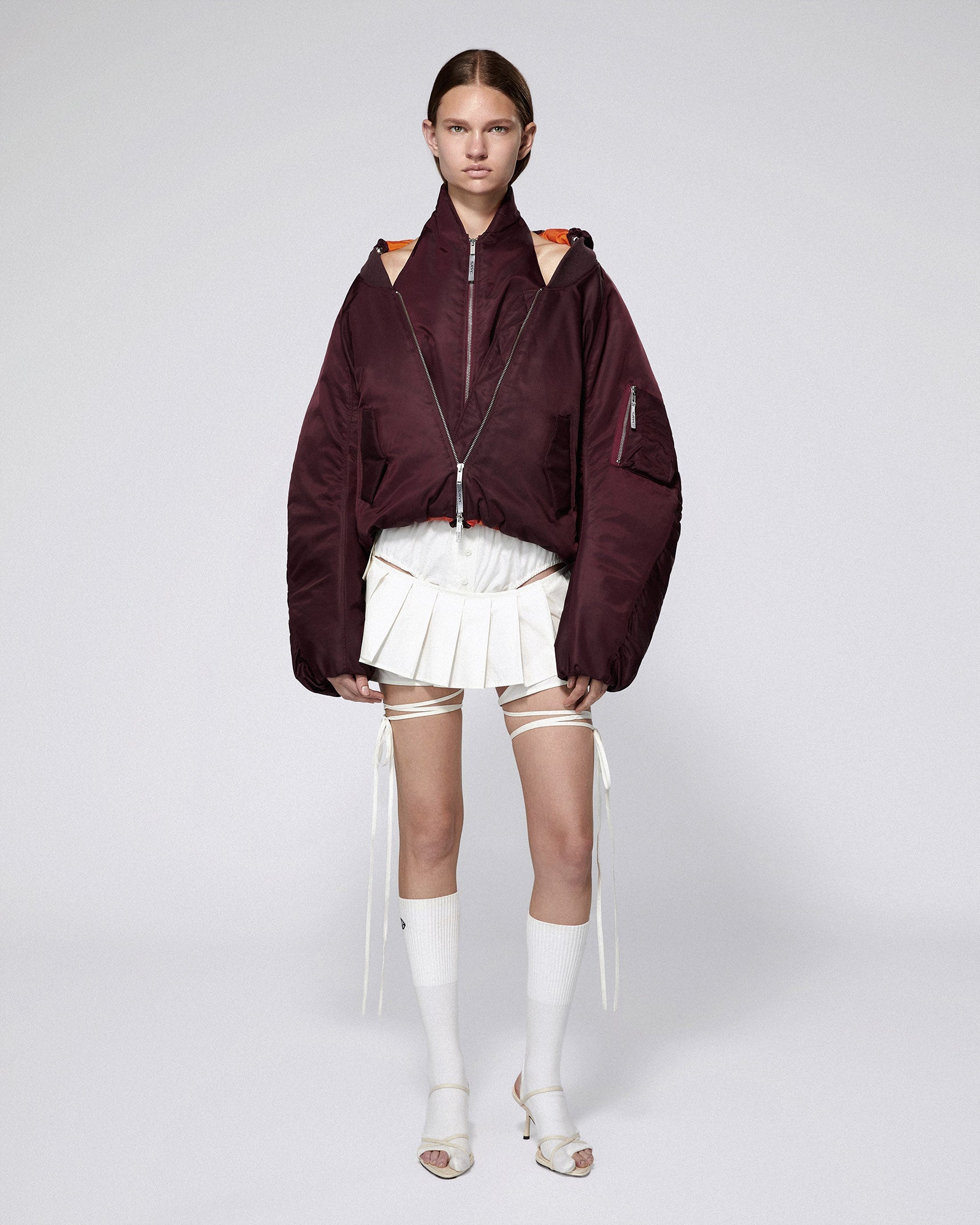 Halter bomber jacket bordeaux