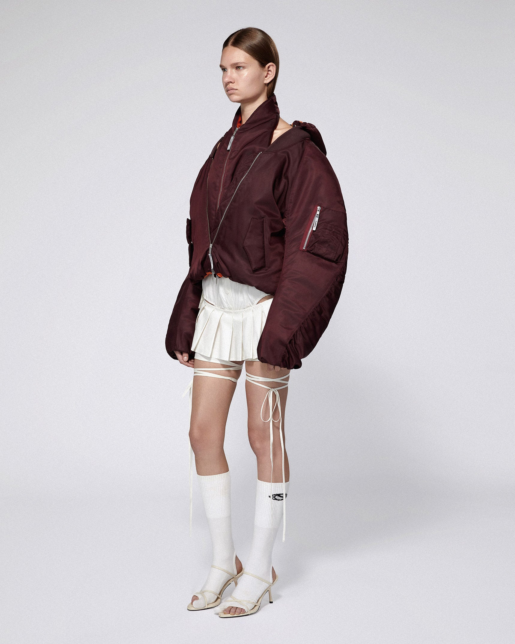 Halter bomber jacket bordeaux