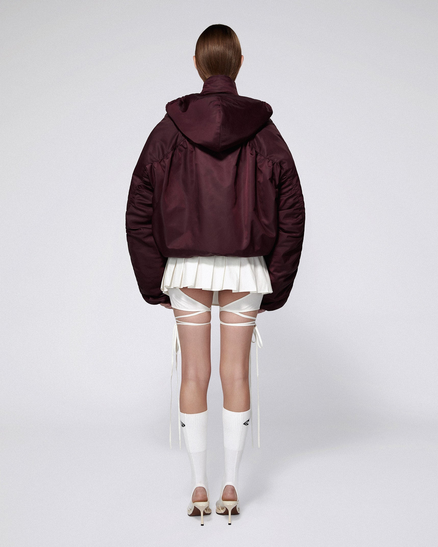 Halter bomber jacket bordeaux