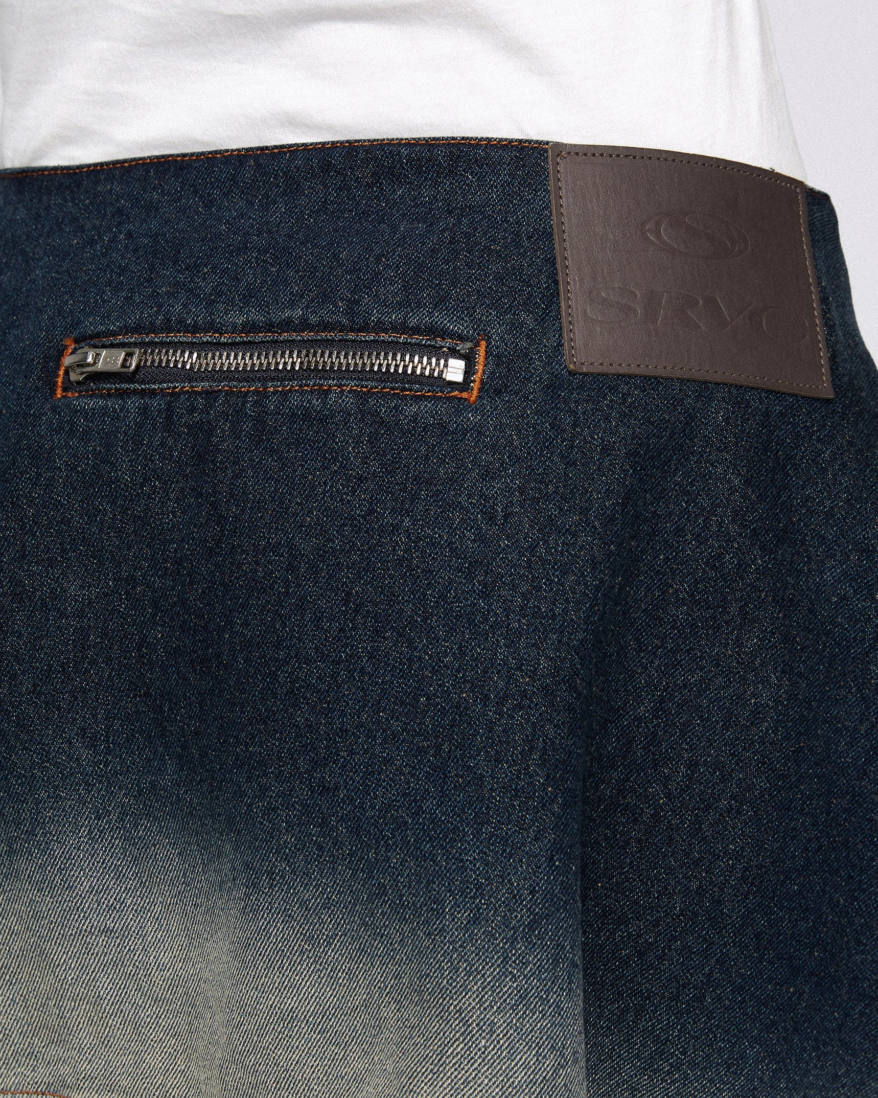 Serpentine tailored skirt washed blue