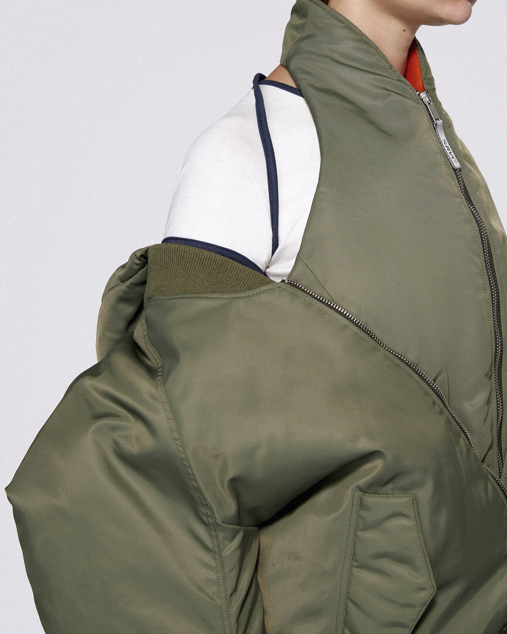 Halter bomber jacket dark green