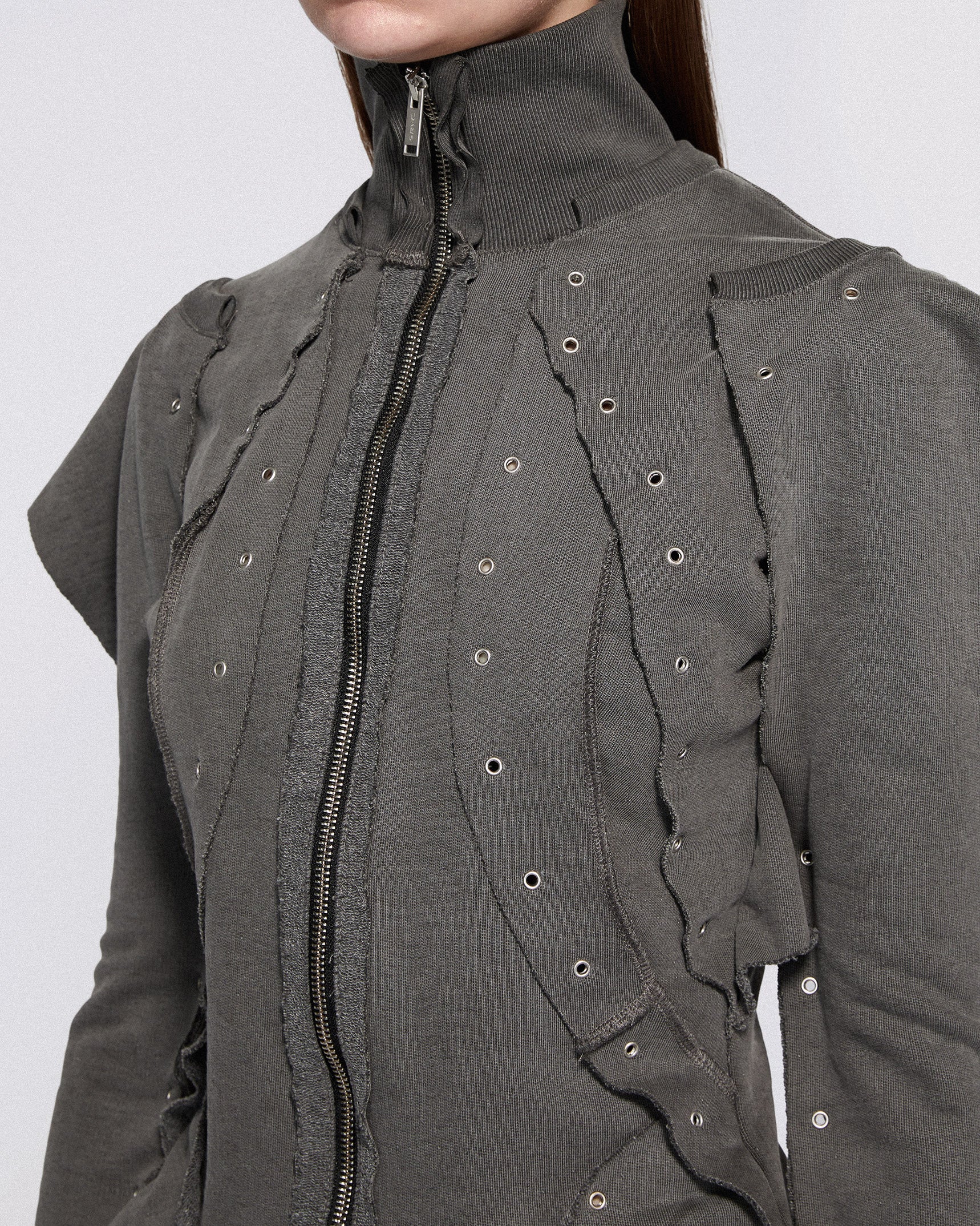 Eyelet sweat top black