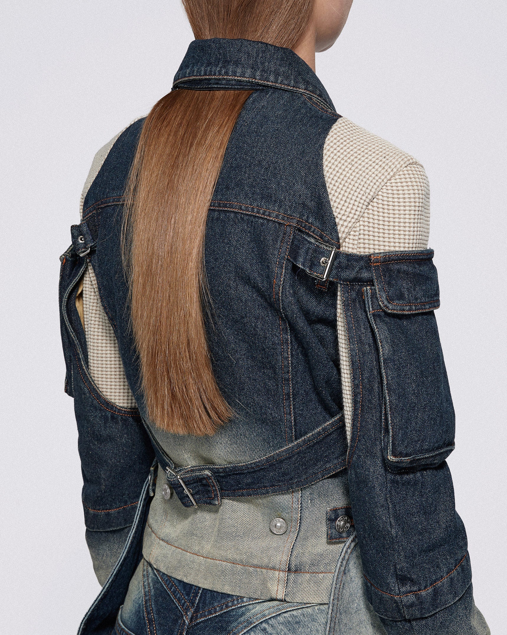 Mecha cargo jacket washed blue
