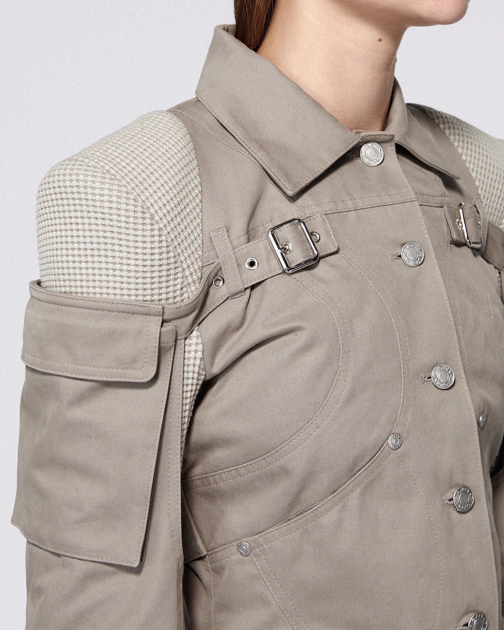 Mecha cargo jacket mid grey