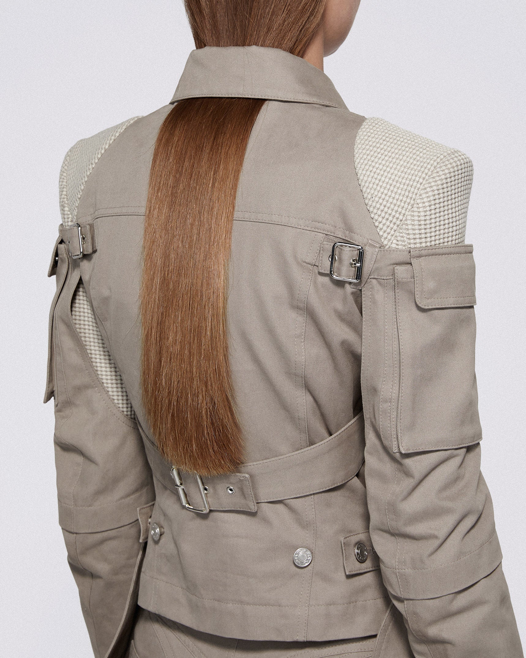 Mecha cargo jacket mid grey