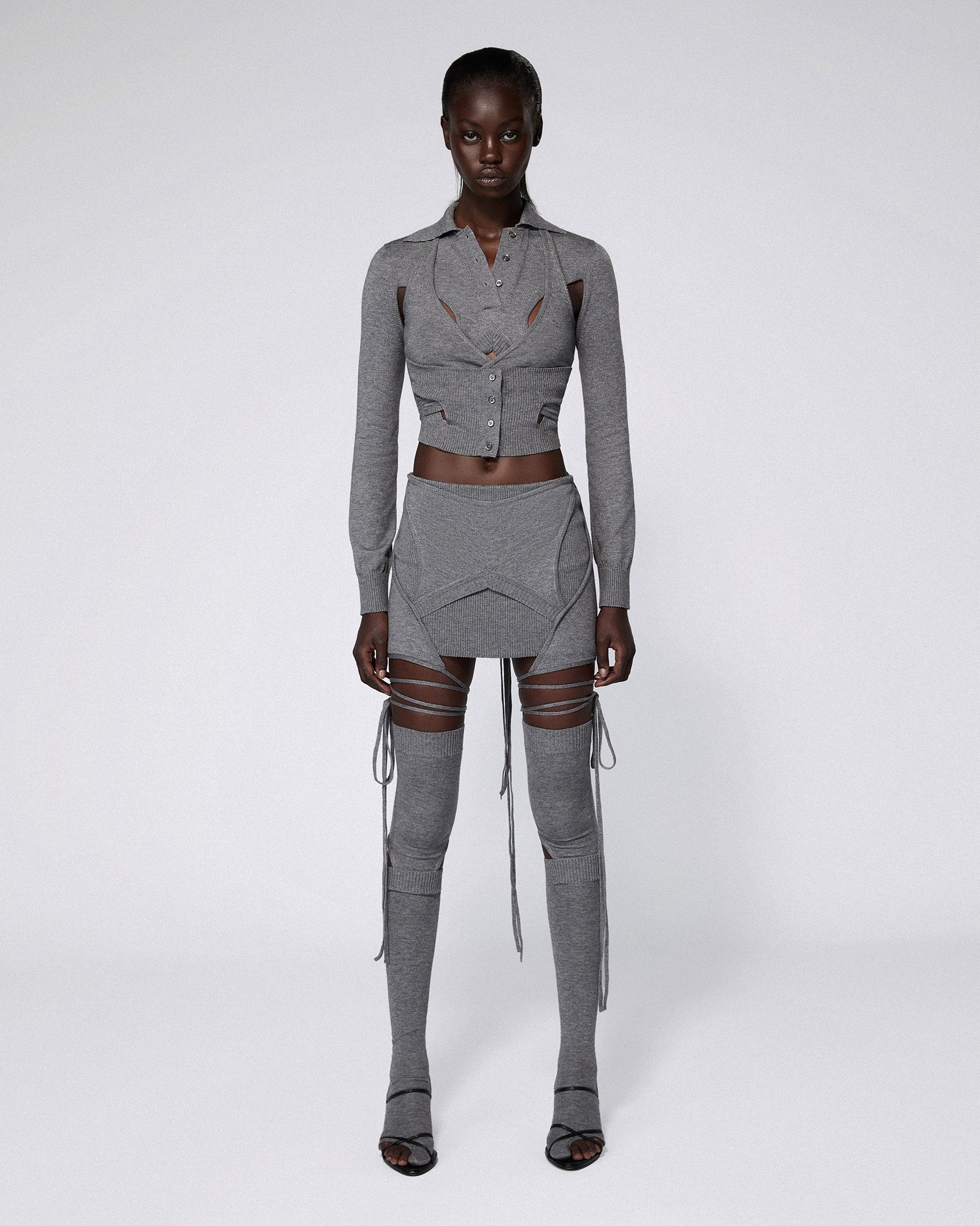Armour knit skirt grey