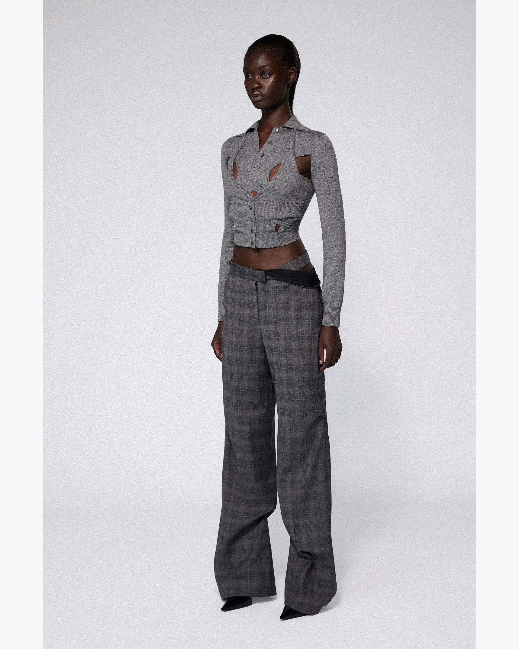 Fragment tailored trousers charcoal check