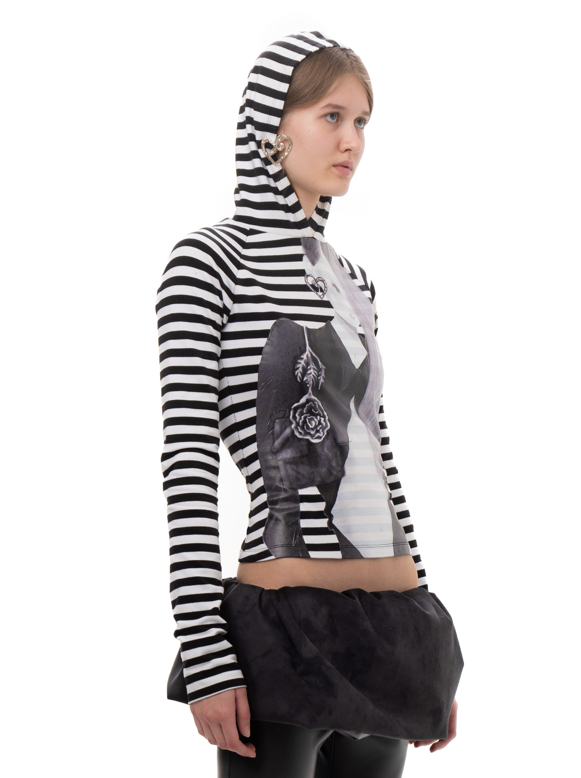 Hood print longsleeve tee