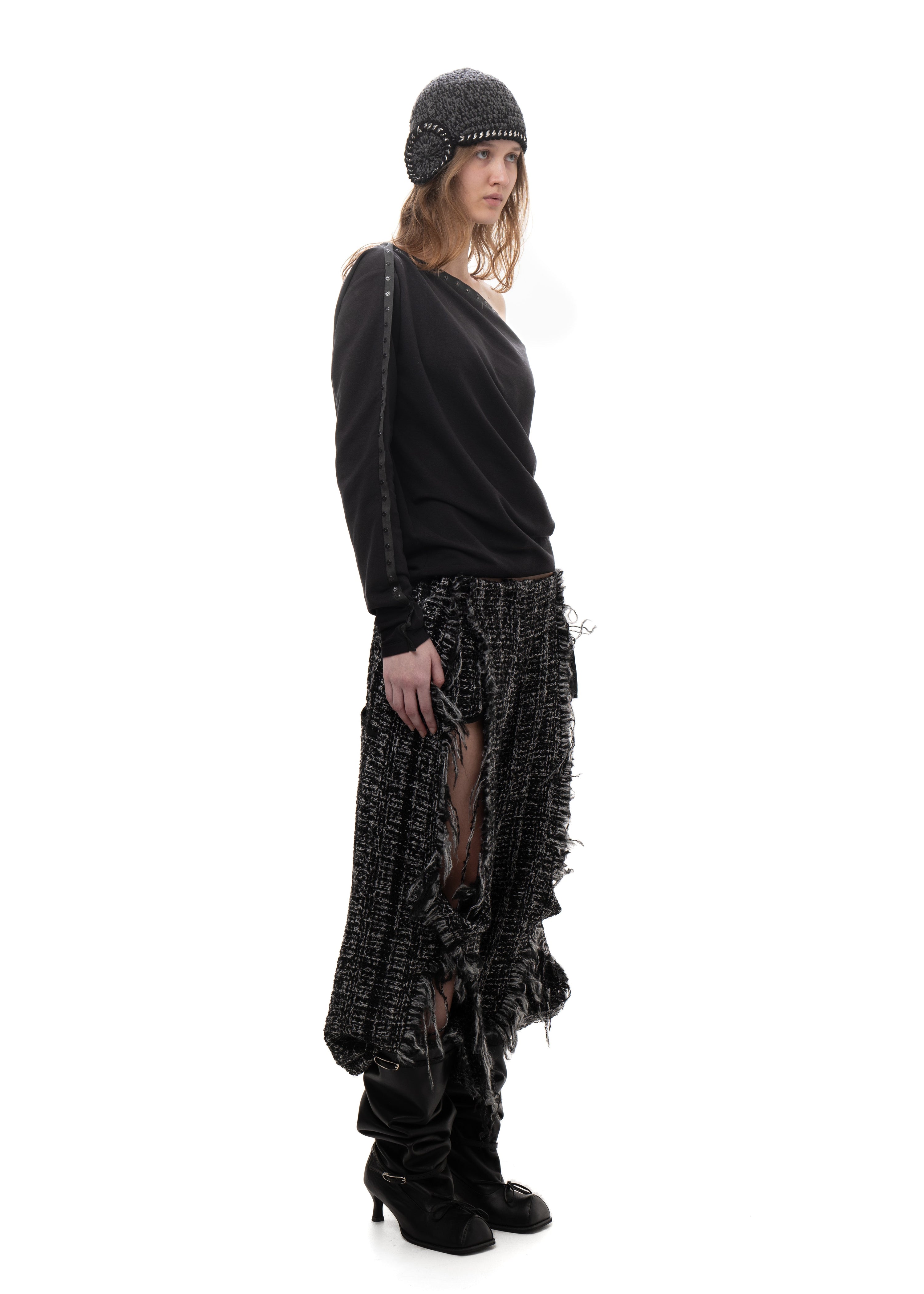 Brushed tweed twist trousers