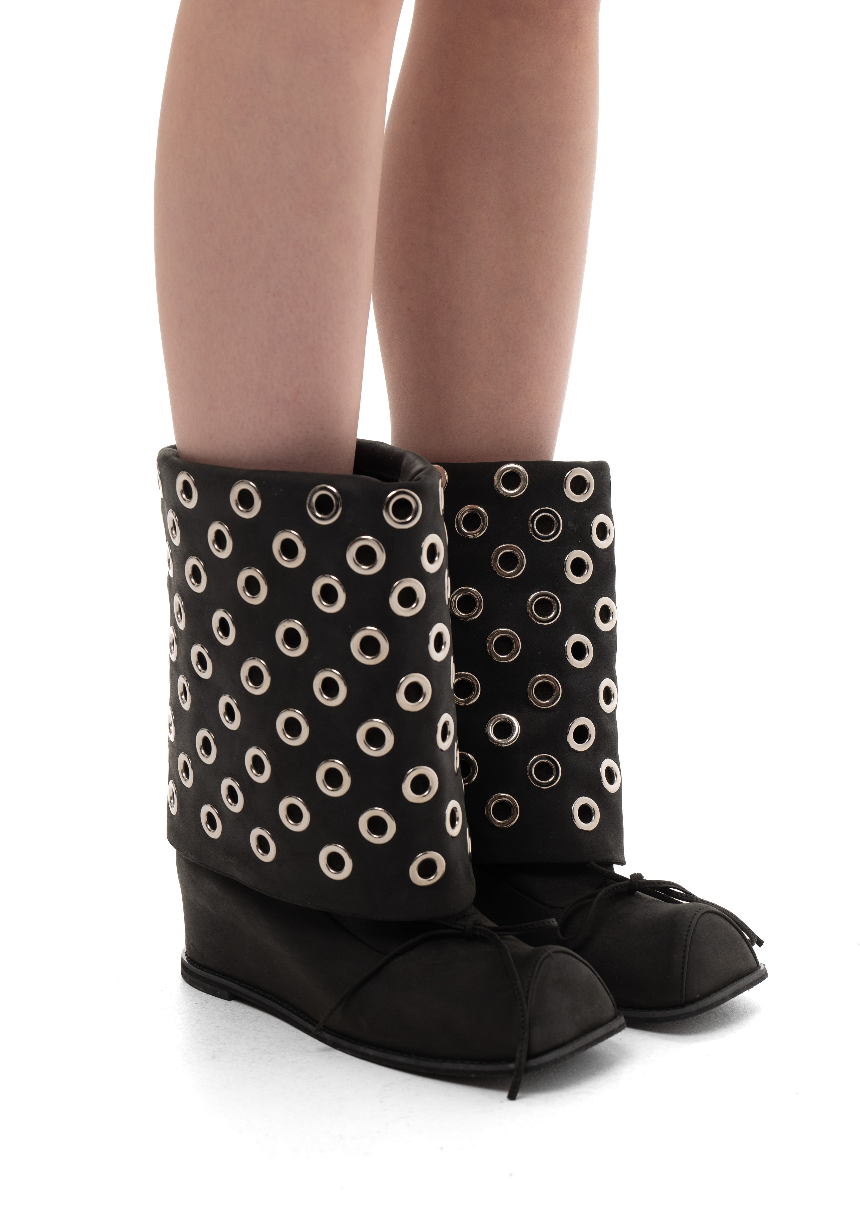 Hofa studded wedge boots