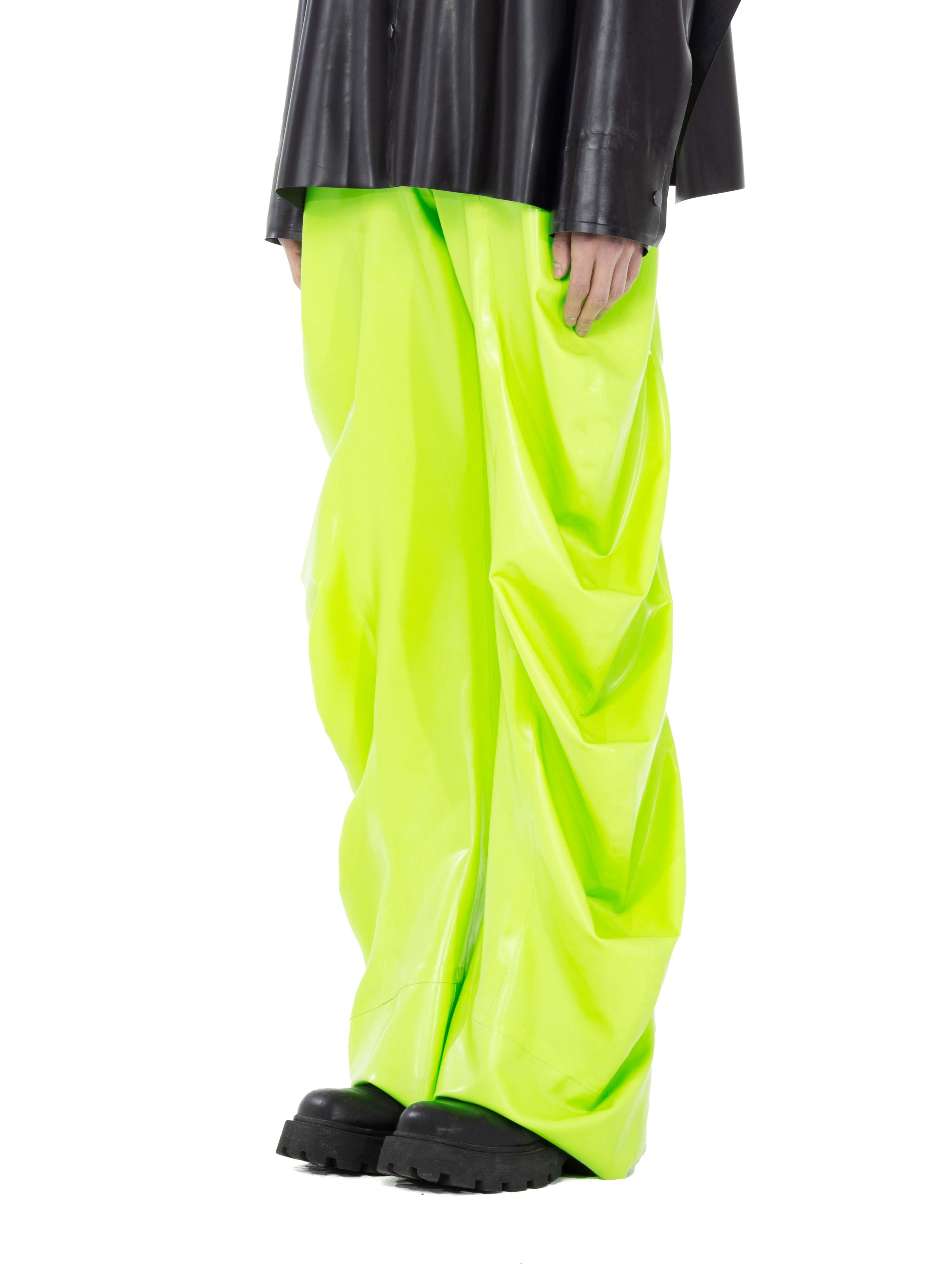 Latex deflated trousers - lime