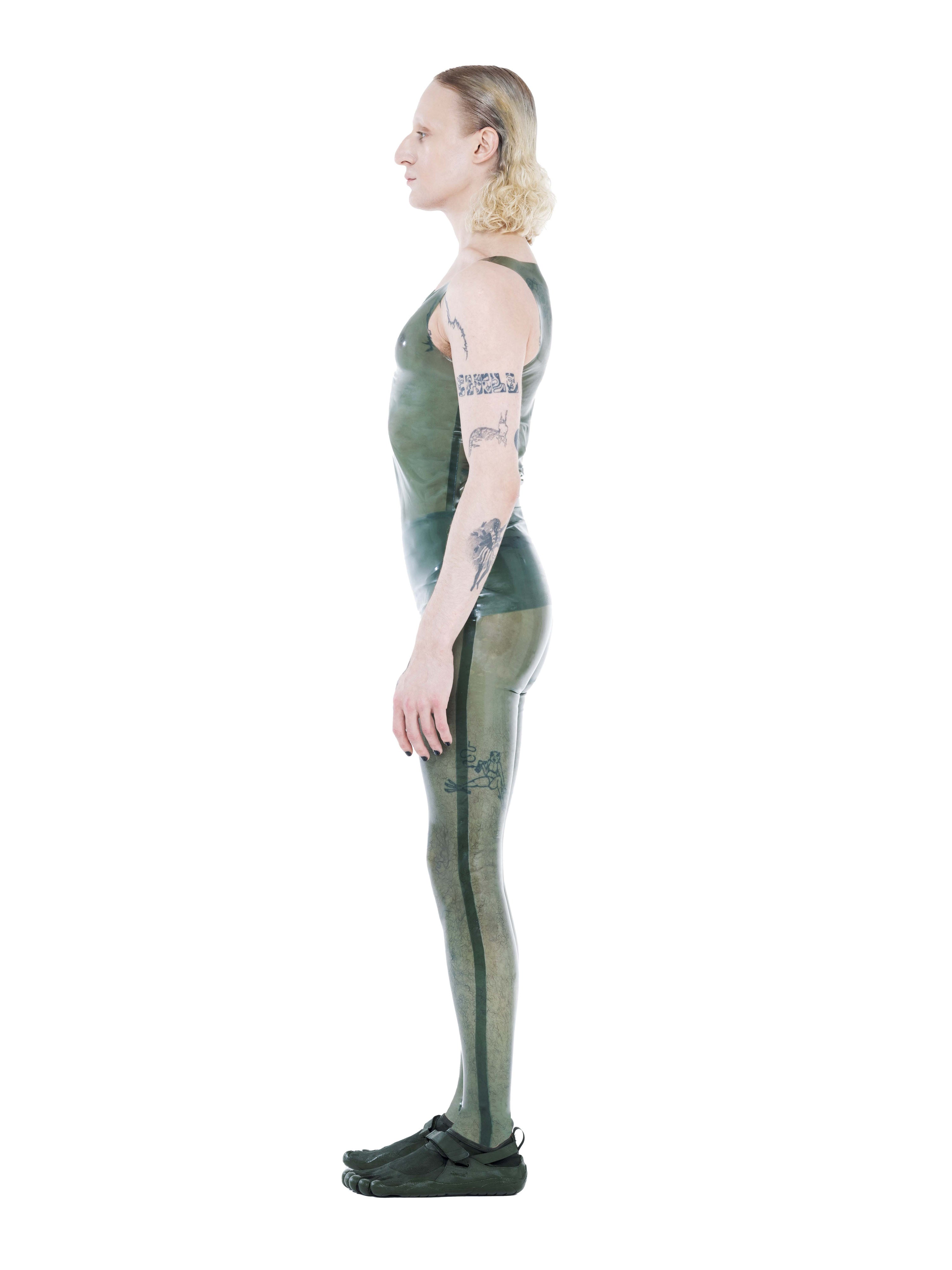 Essential latex tights - olive
