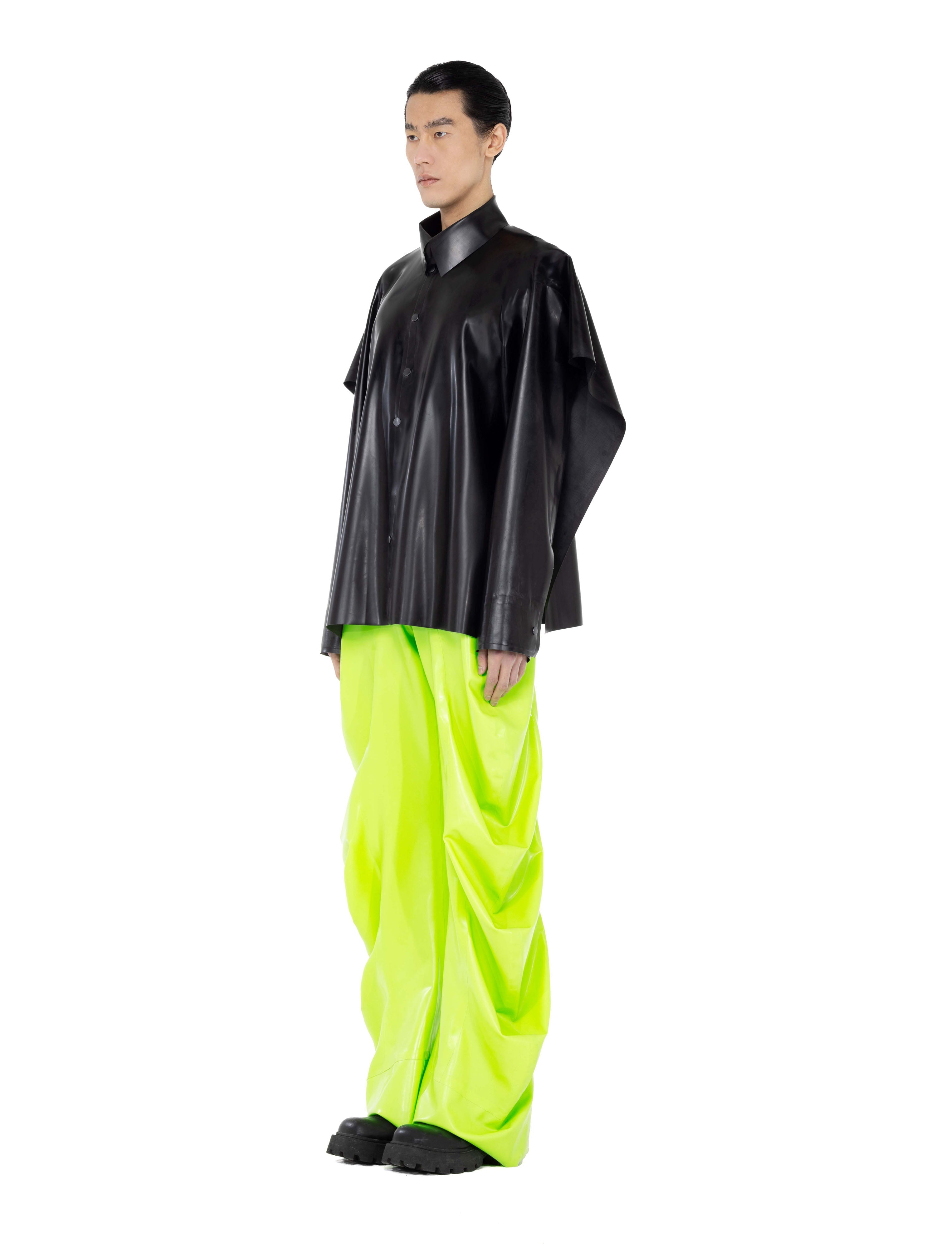 Latex deflated trousers - lime