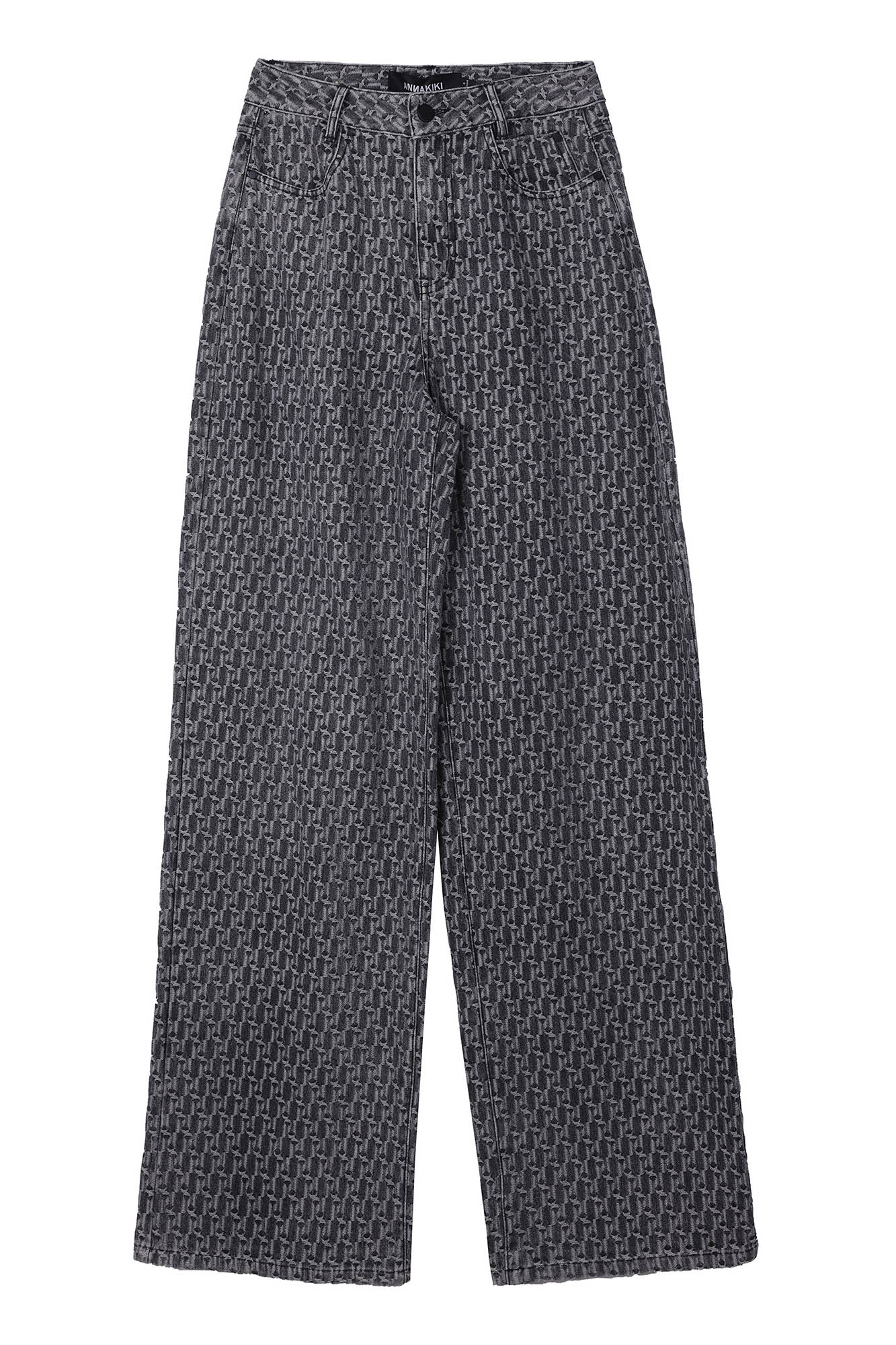 Logo jacquard denim trousers  (male)
