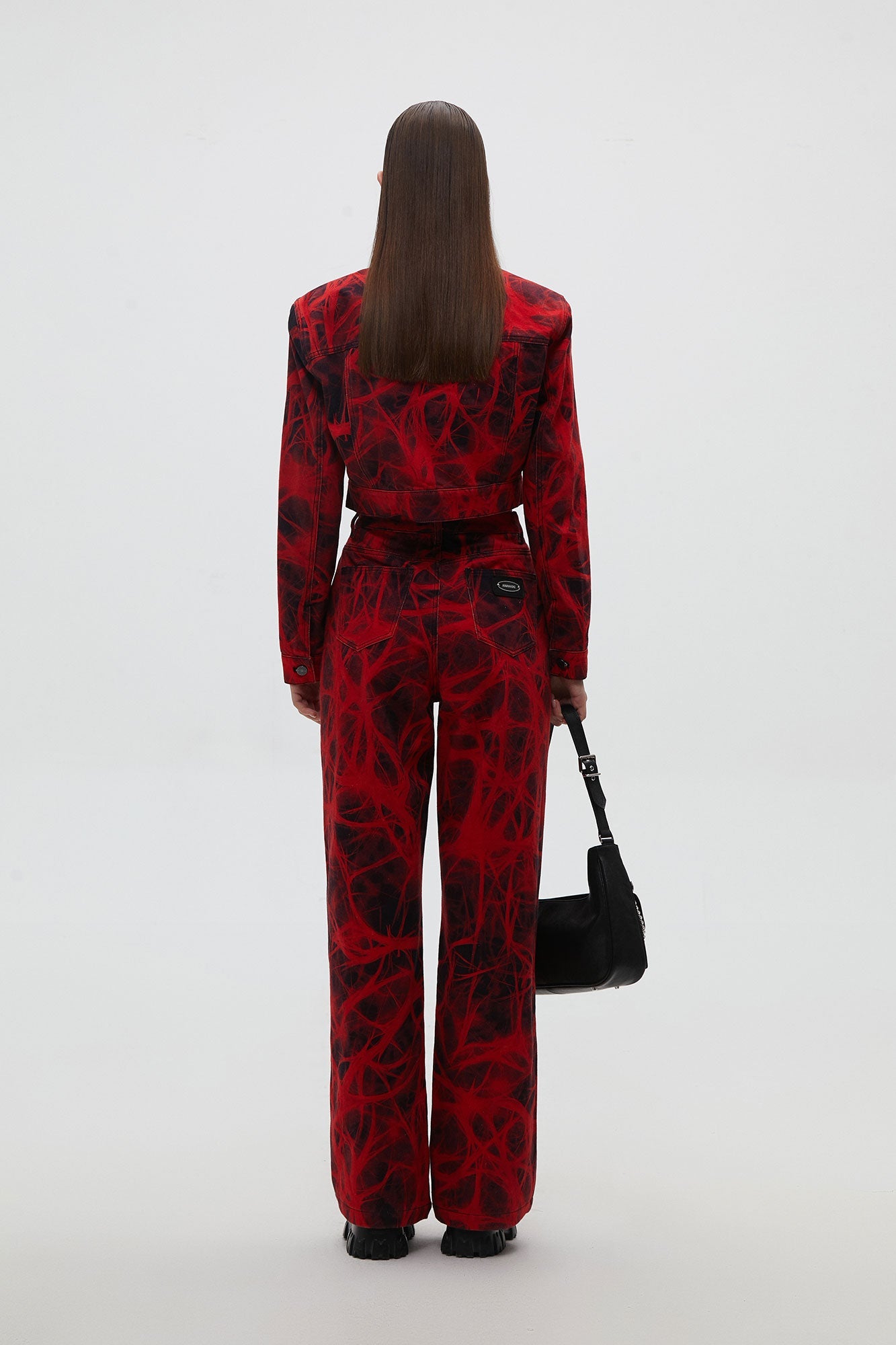 X-ray print wide-leg jeans