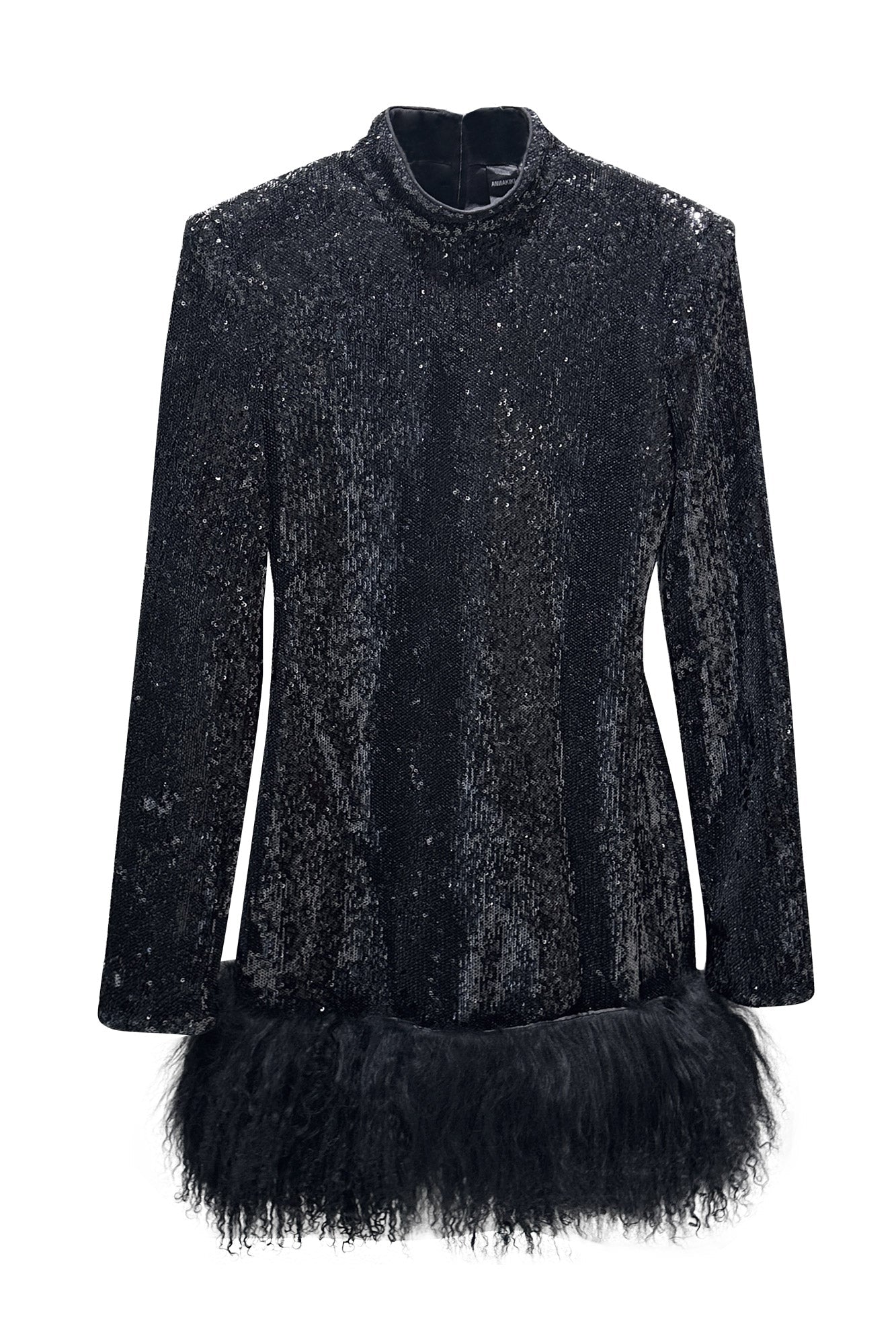 Meteor hollowed-out bead miss back woolly edge dress