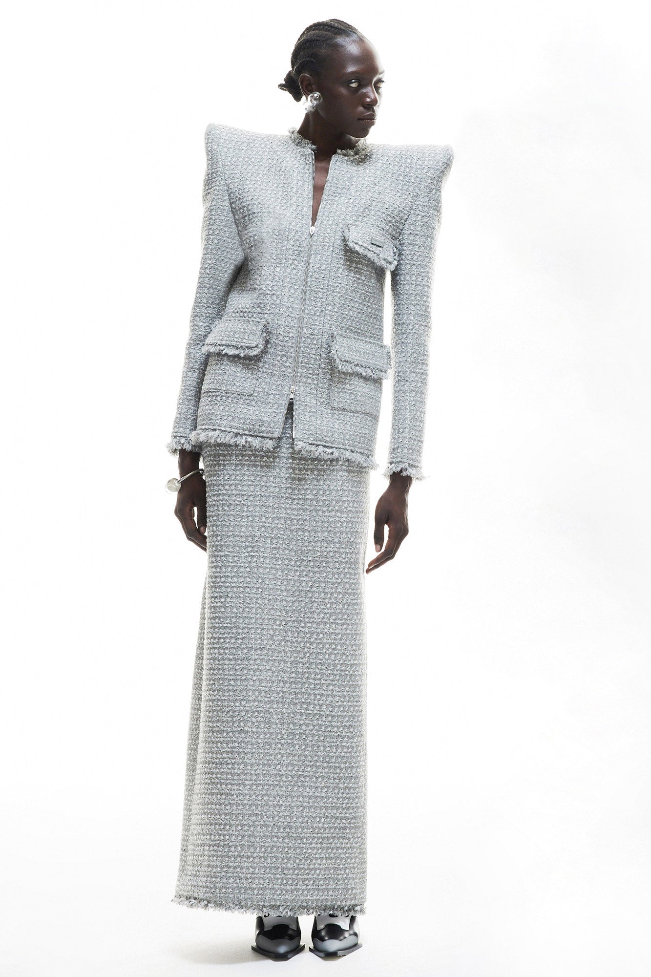 Tweed half skirt