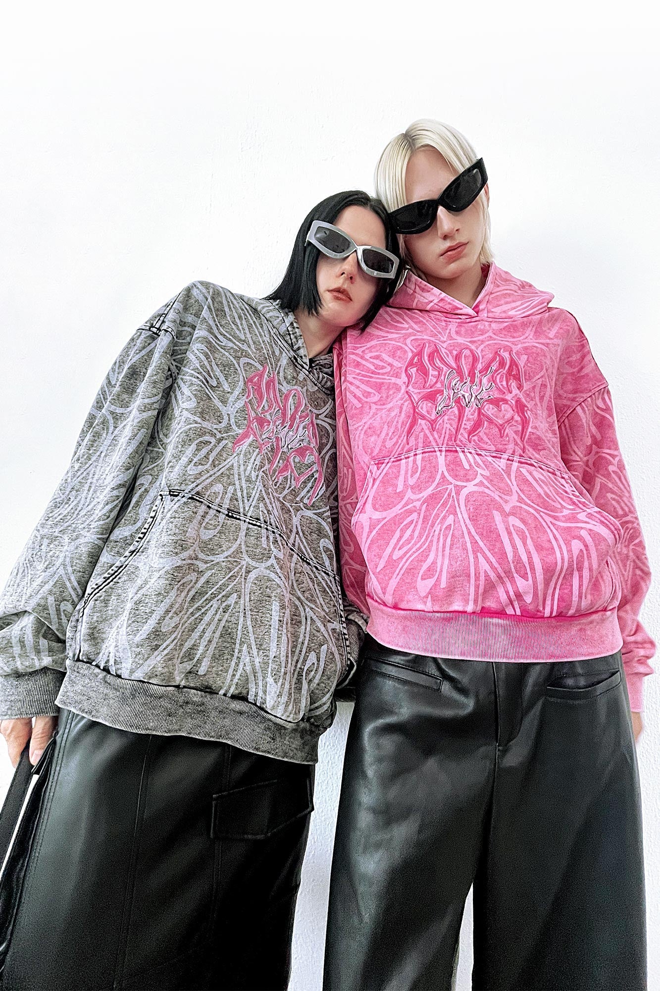 Liquid metal printed stir colored hoodie