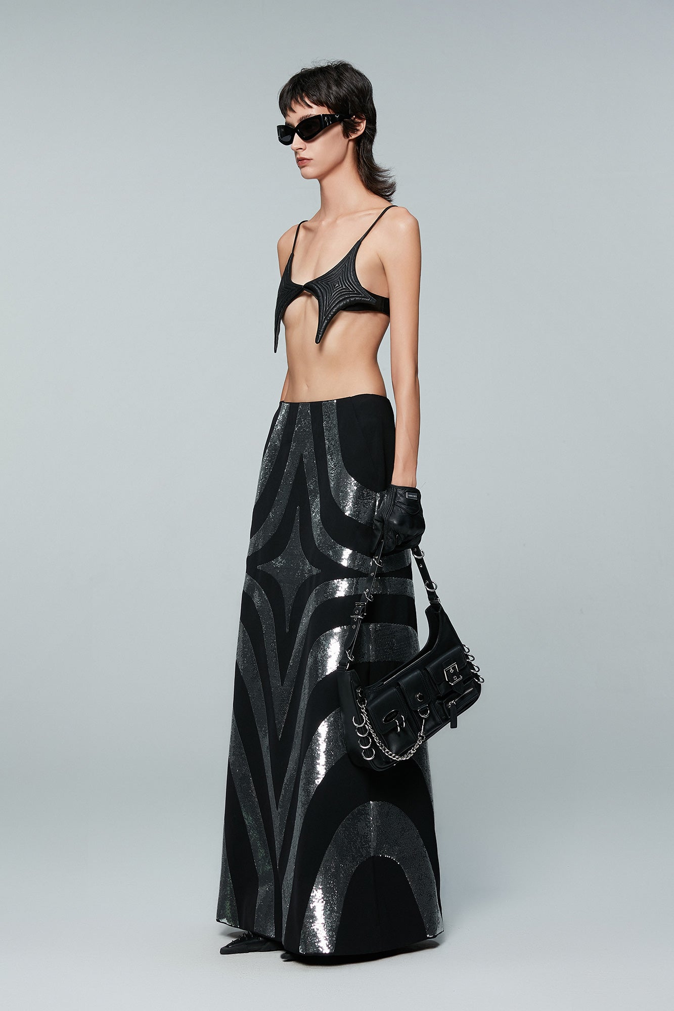 Genuine leather four-star bandeau strap