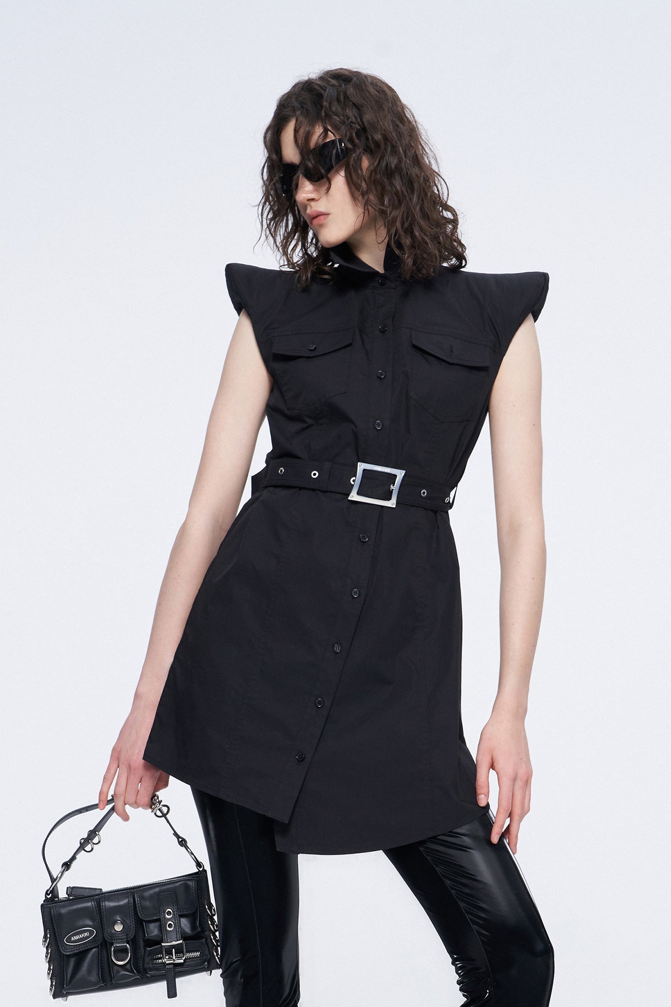 Three-dimensional sleeve shirt dress