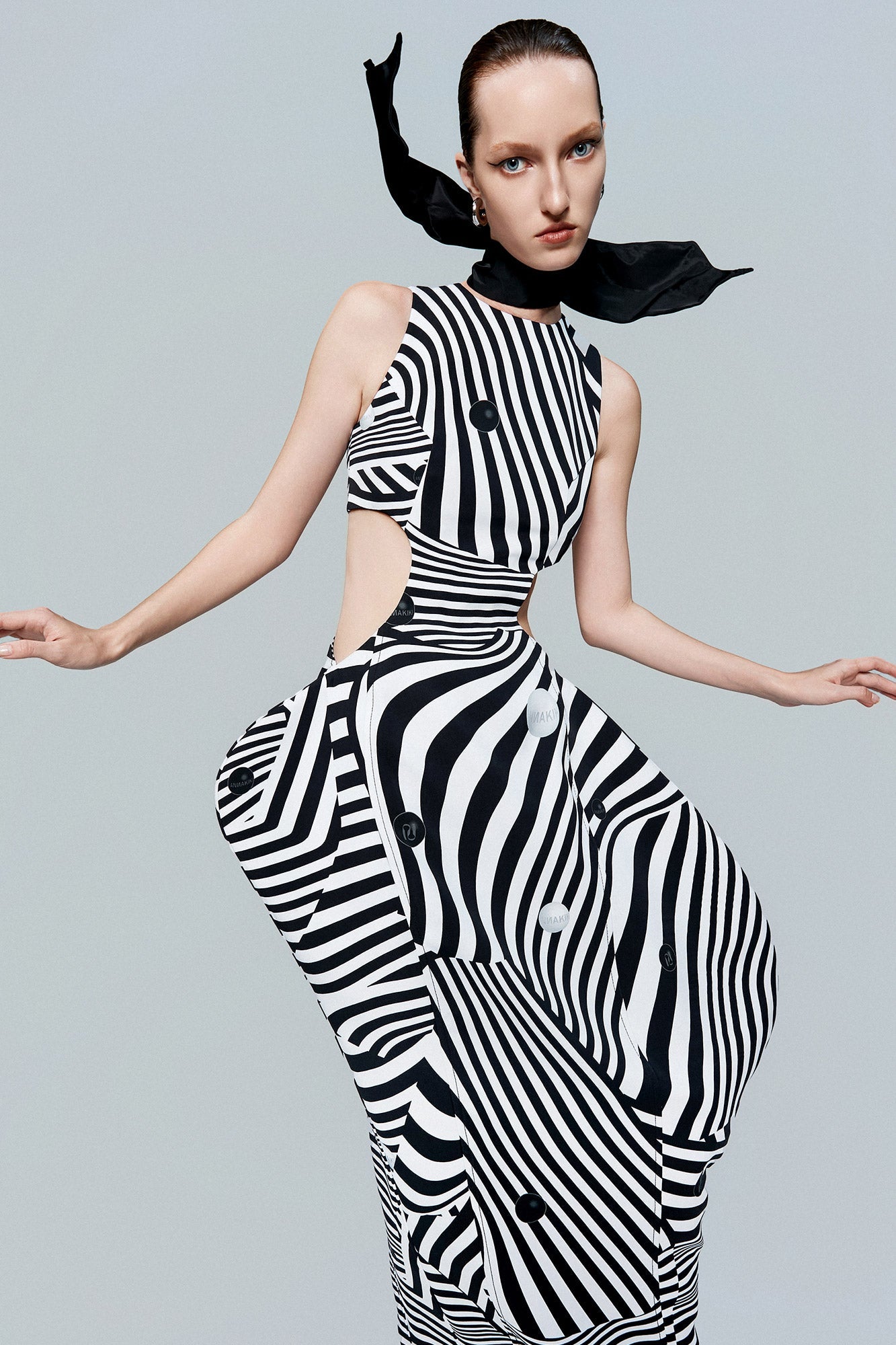 Twisted stripe dress