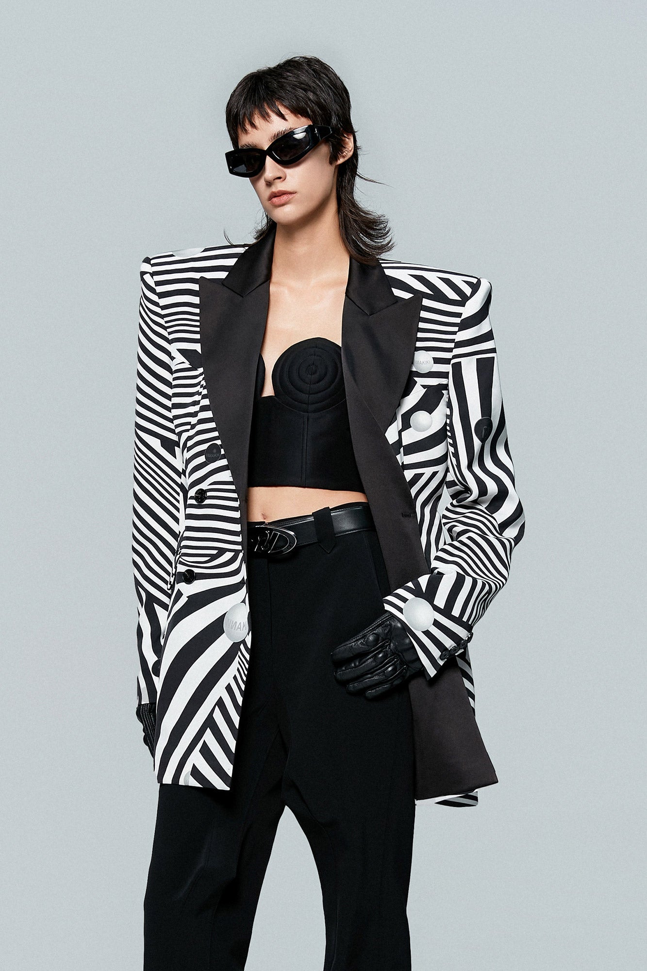 Twisted striped coat