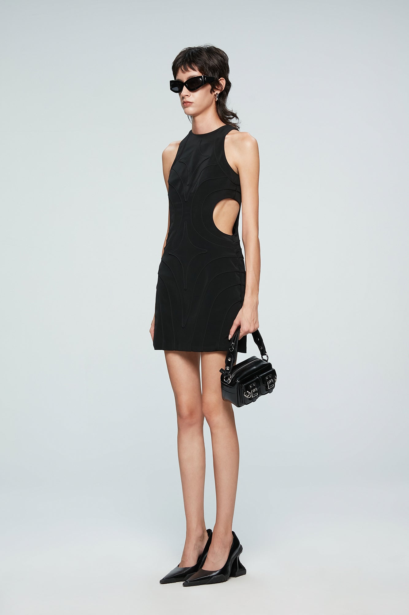 Four-pointed fractal star acetate dress