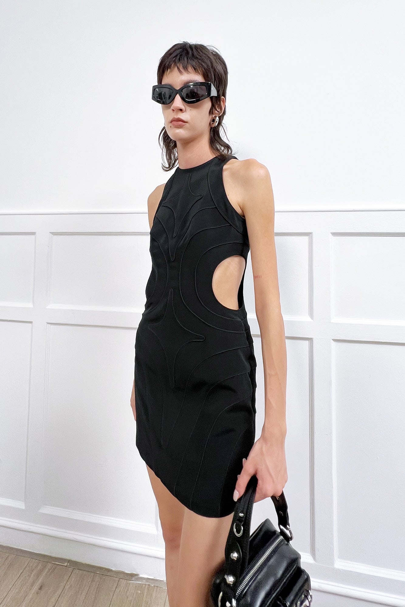 Four-pointed fractal star acetate dress