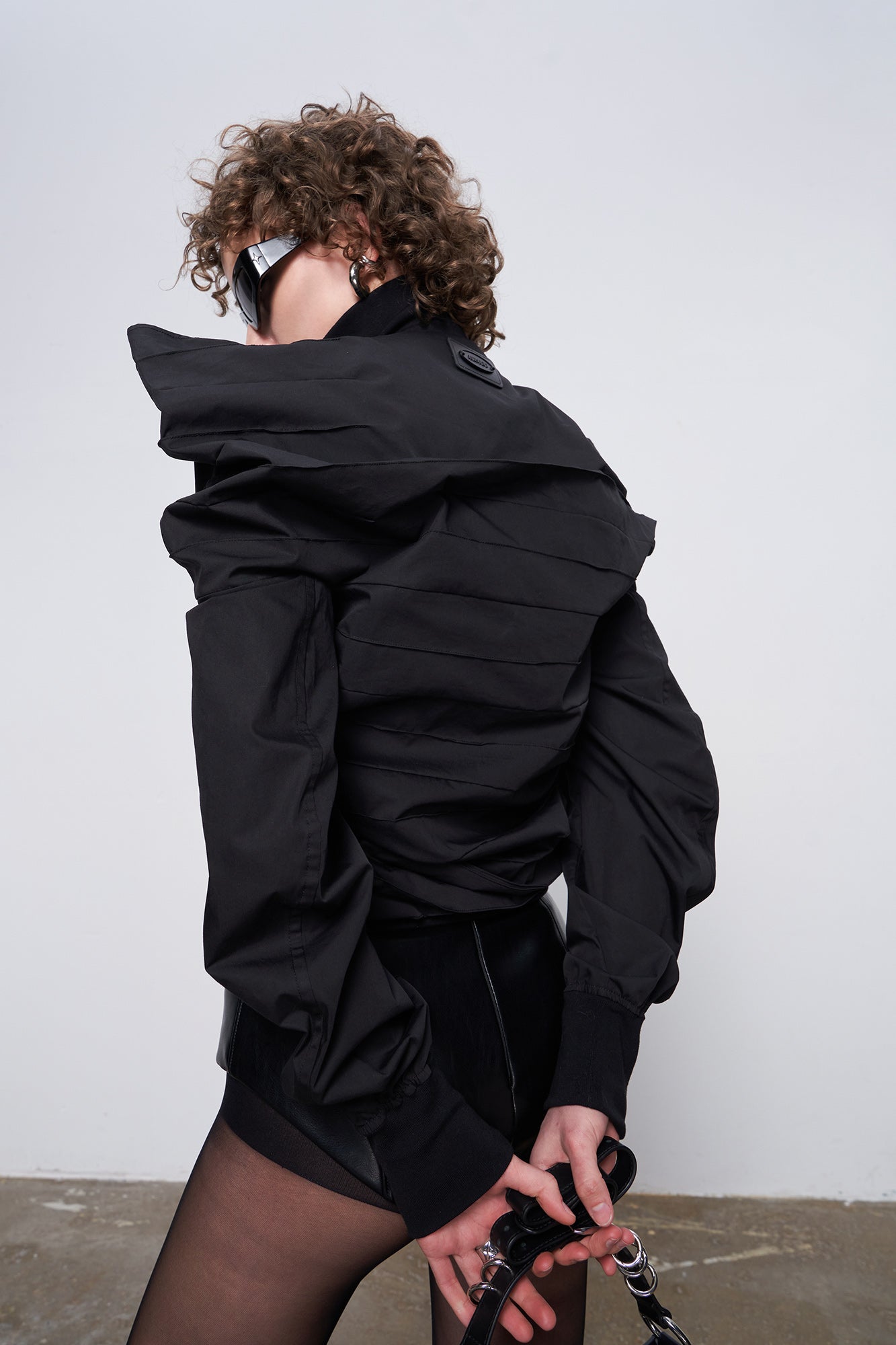 3d stereoscopic sleeve pleated coat