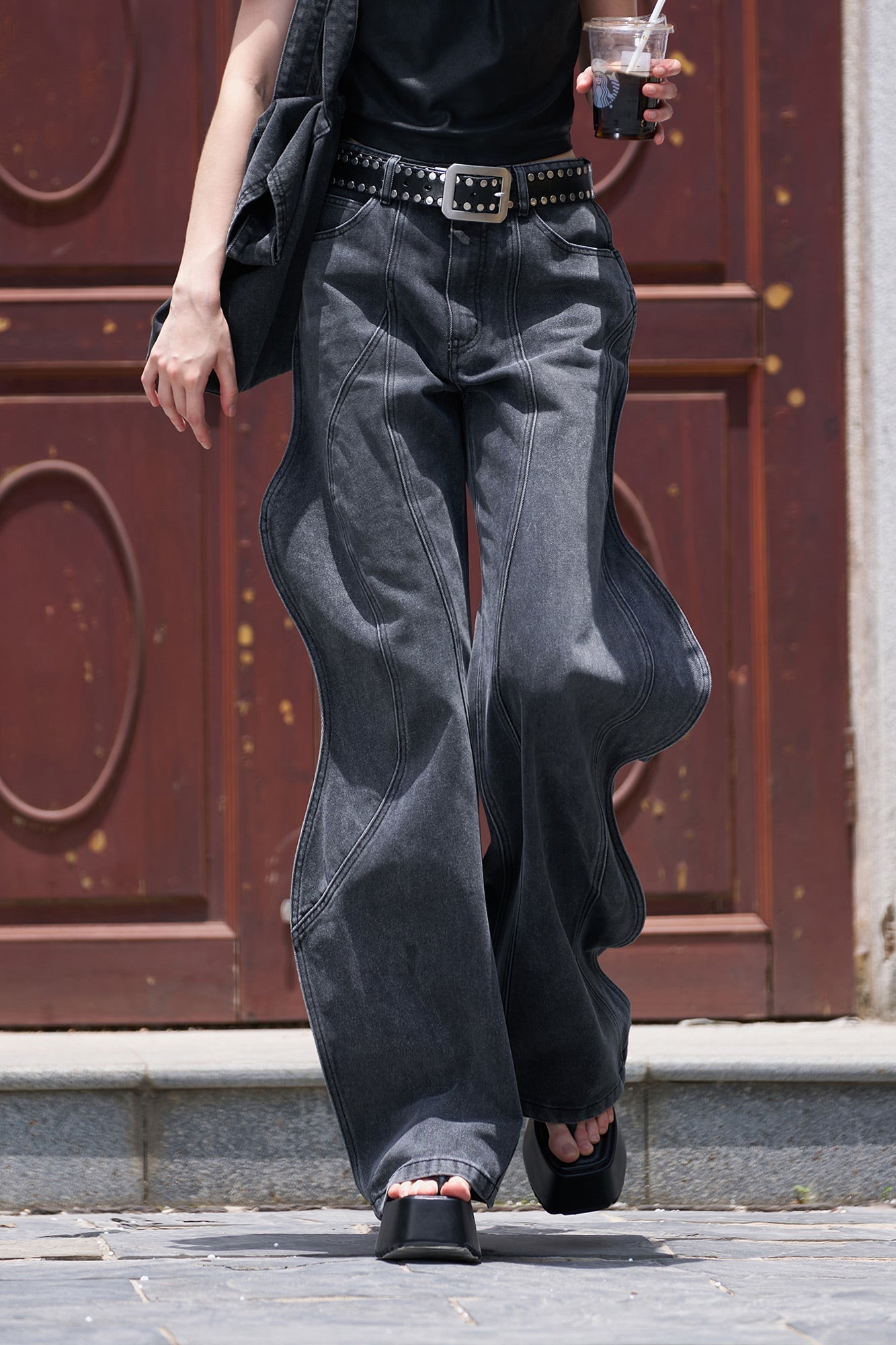 3d wave fractal deconstruction jeans