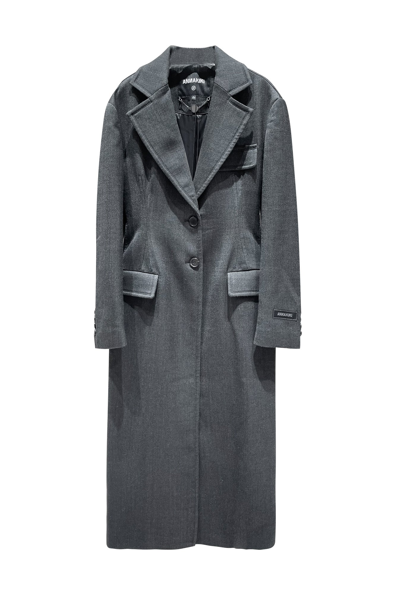 The waist long suit collar coat