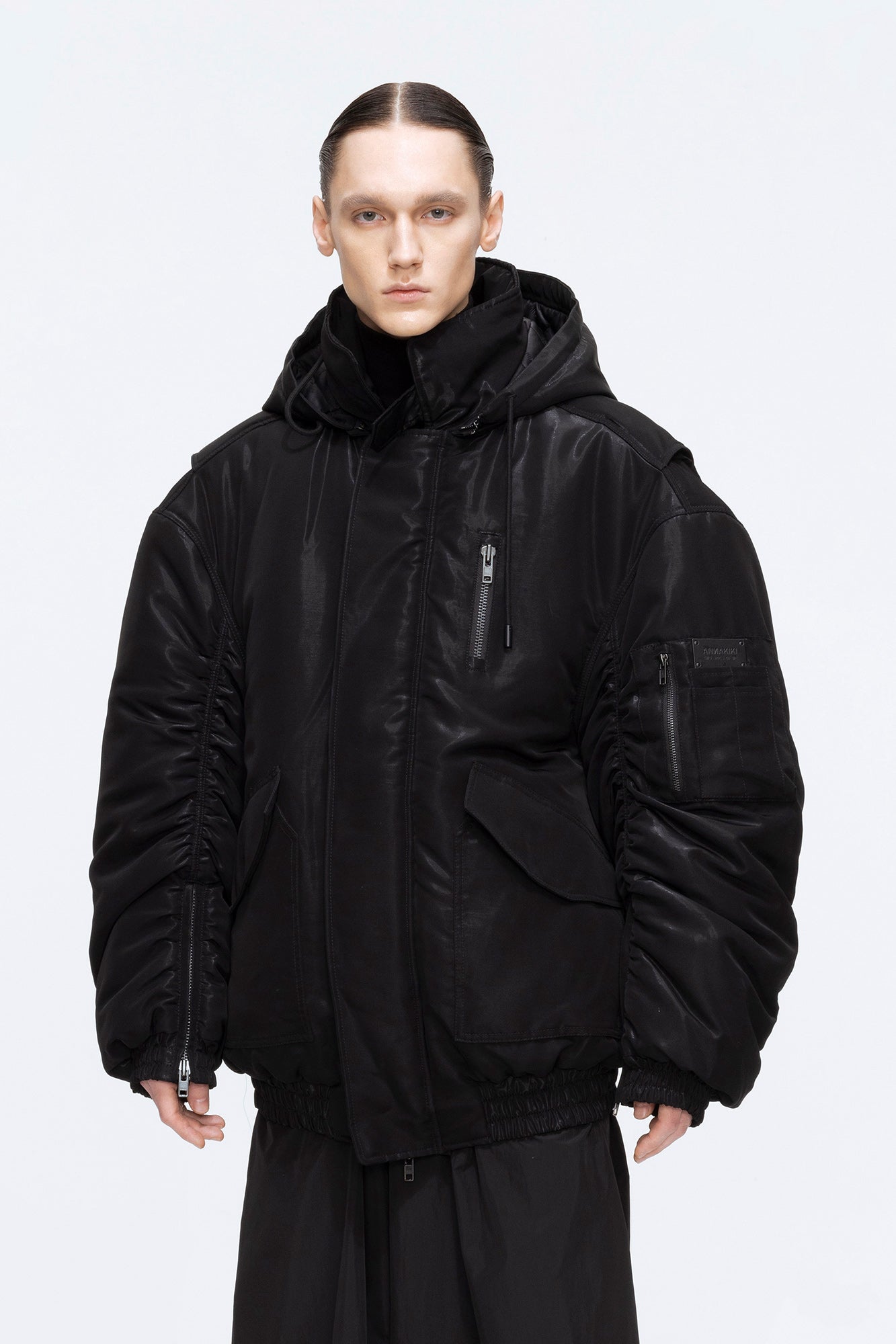 3d technology inspired loose fitting cotton jacket