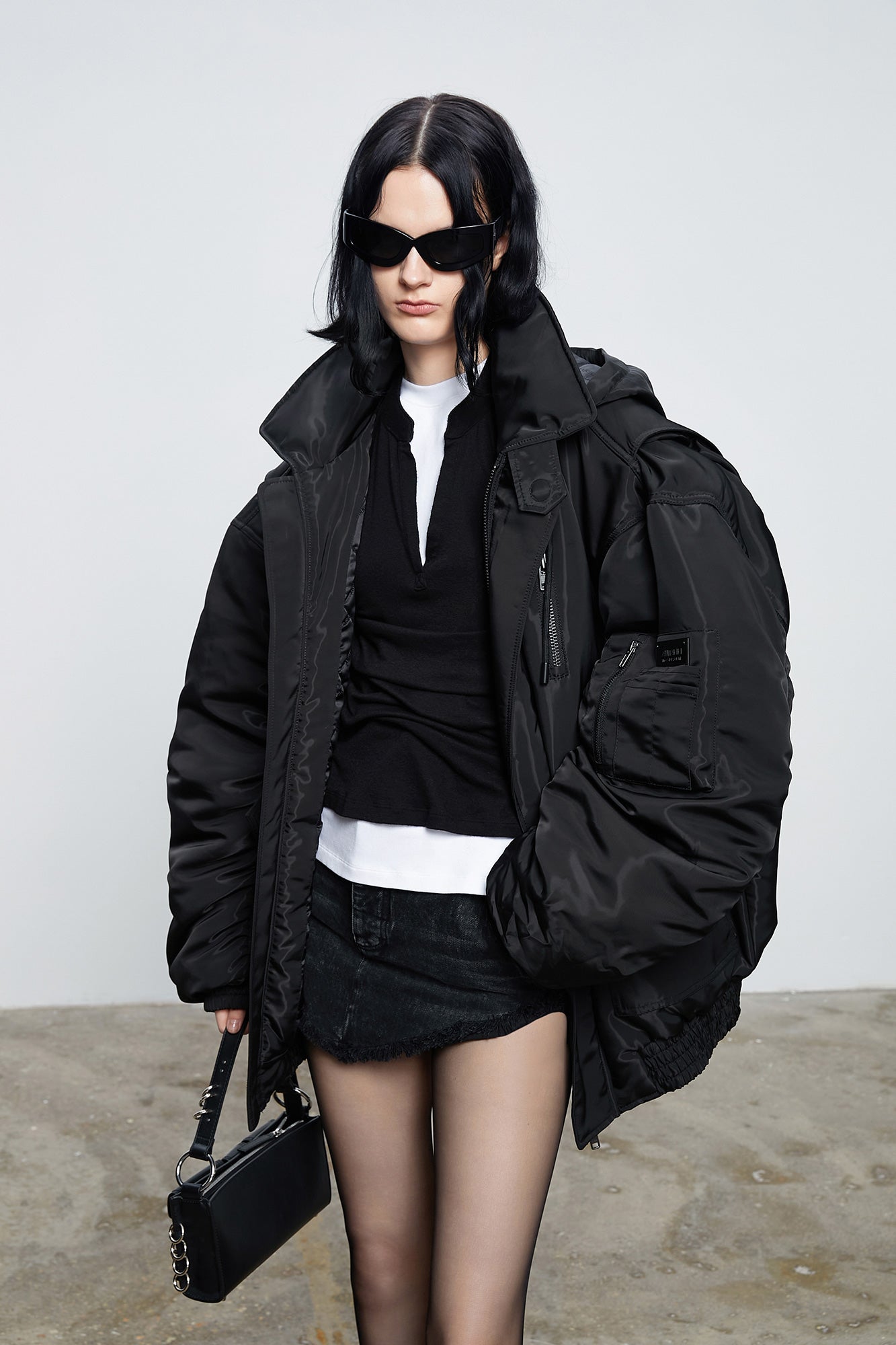 3d technology inspired loose fitting cotton jacket