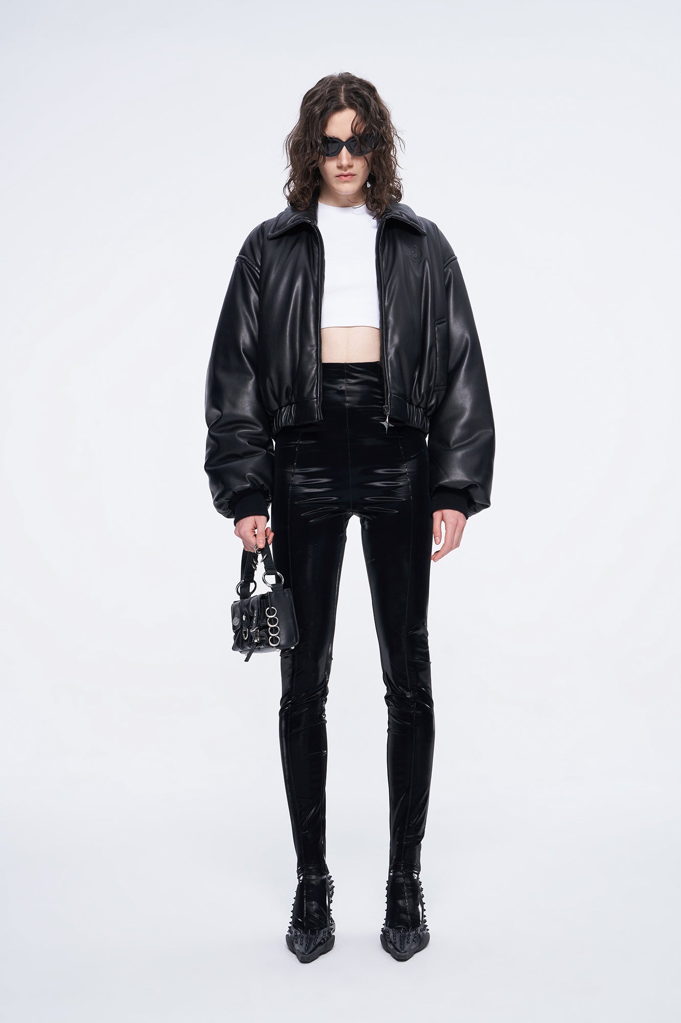 Iconlc letter embossedc otton-padded jacket